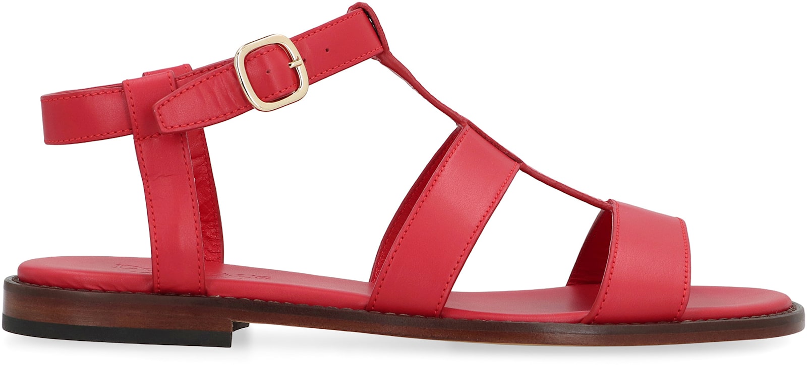 Doucal's Urano Leather Sandals In Red