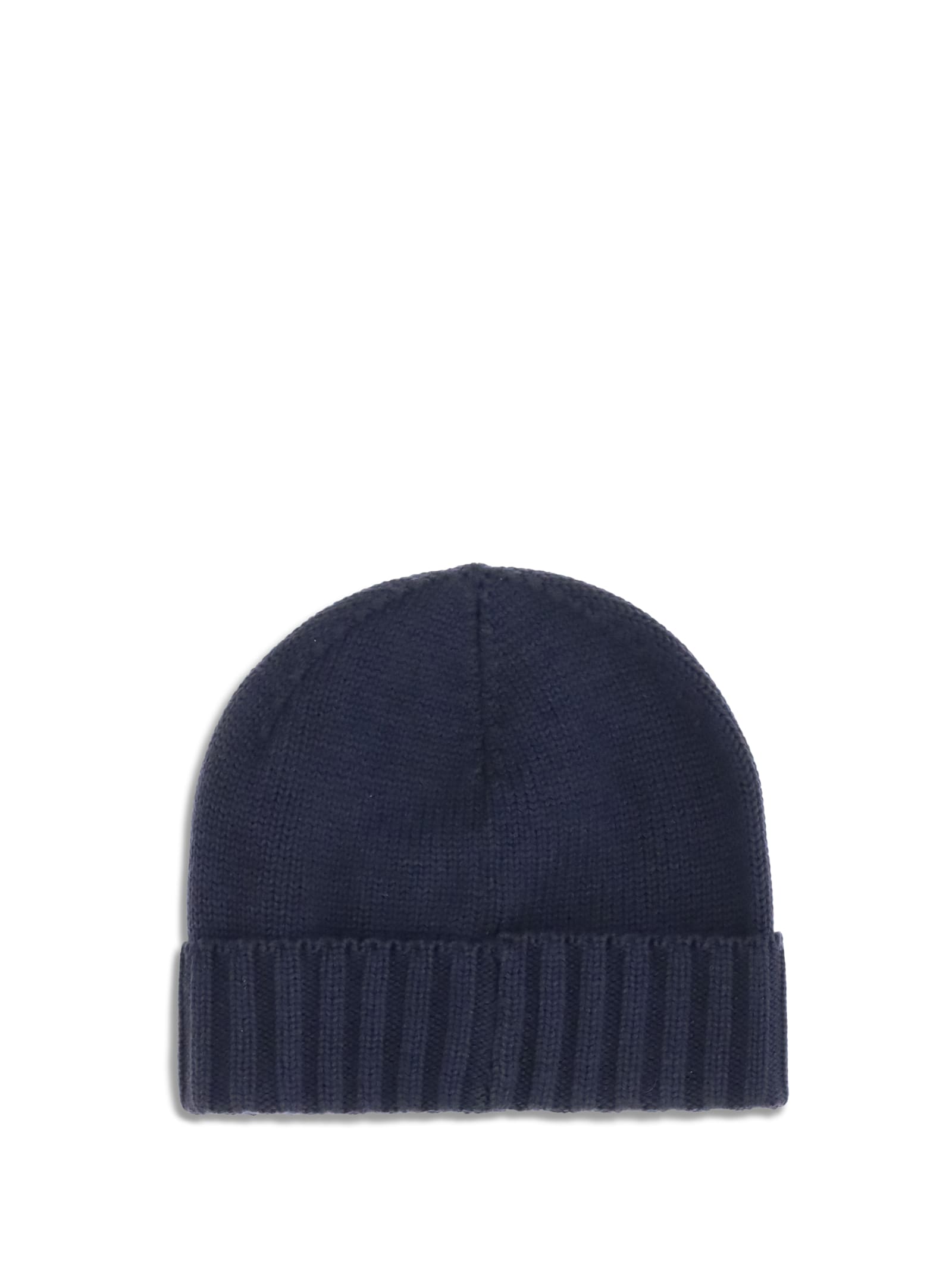 Kiton Men Wool Beanie Hat In Blue