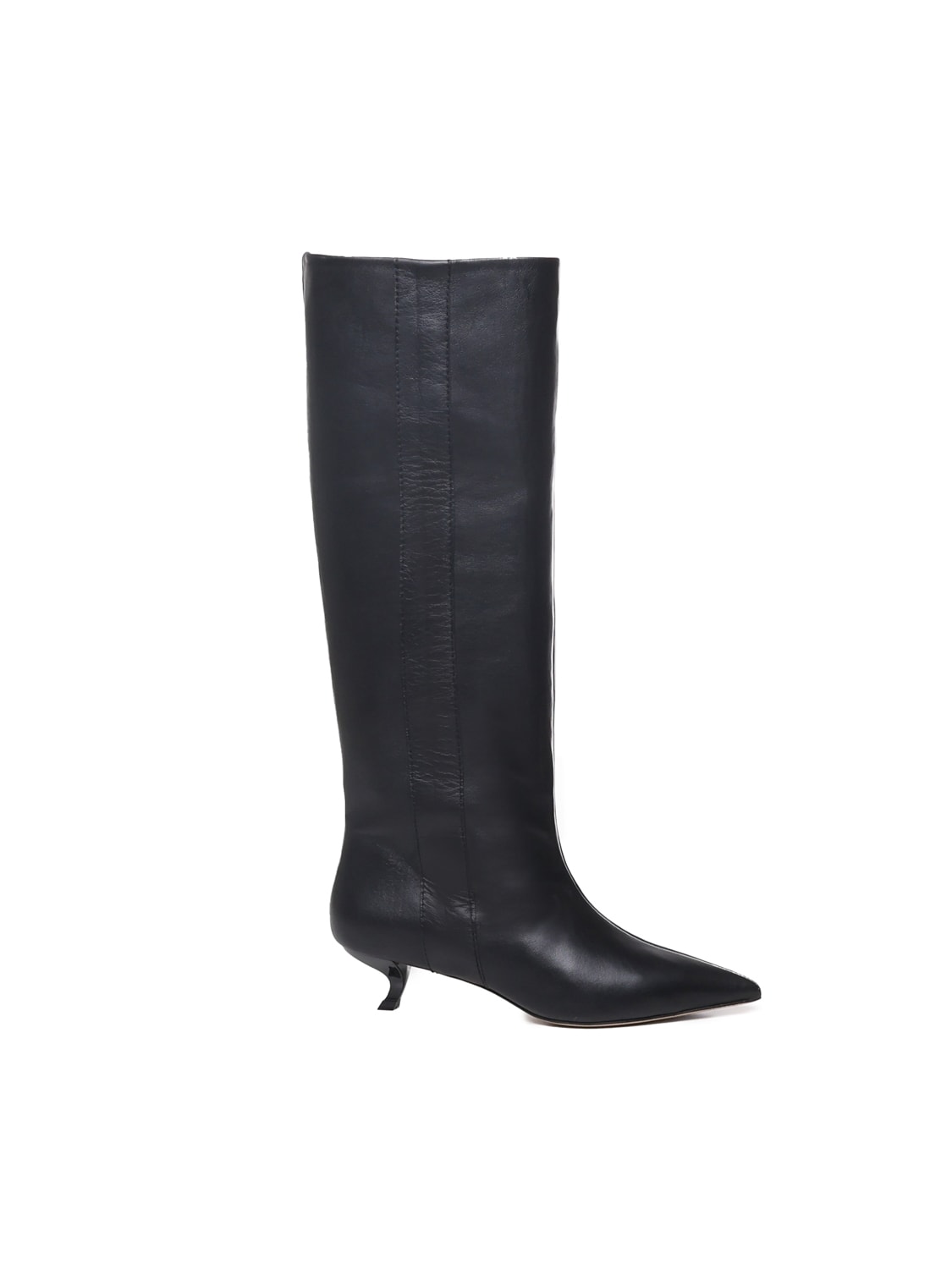 Alchimia Low Heel Leather Boots In Black
