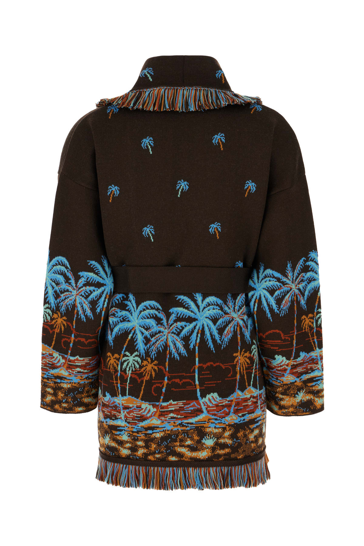 Alanui Hawaiian Wool Cardigan With Two-tone Belt