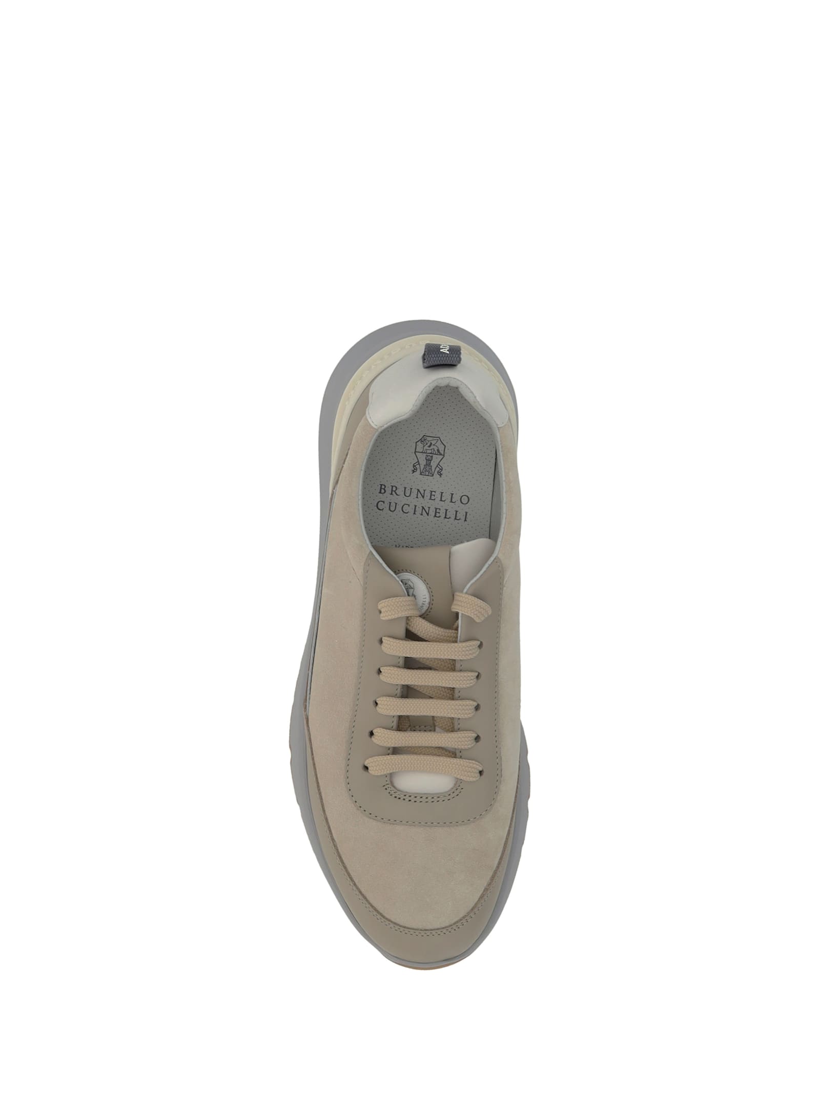 Brunello Cucinelli Leather Sneakers In Gray