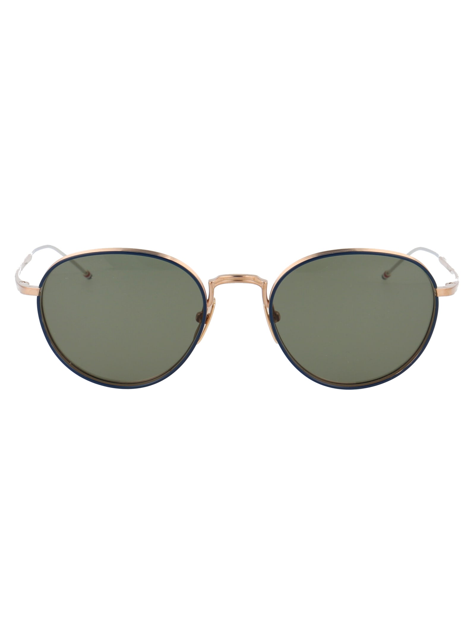 Thom Browne Tb 119 Sunglasses In White Gold Navy W/ G15