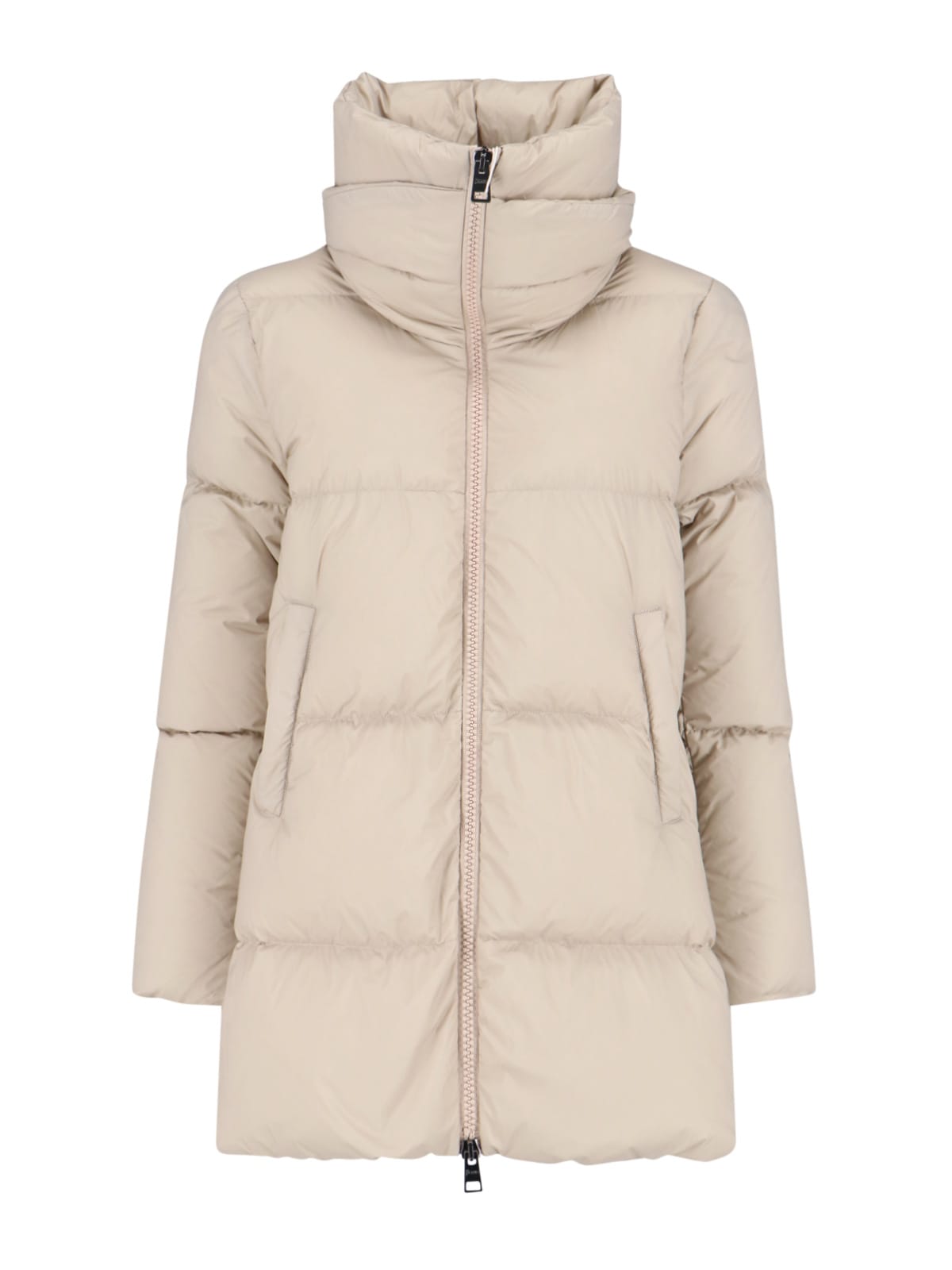 Herno Flared Down Jacket In Neutral