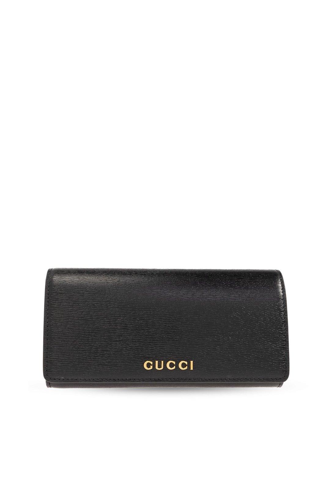 Shop Gucci Logo Plaque Continental Wallet In Nero