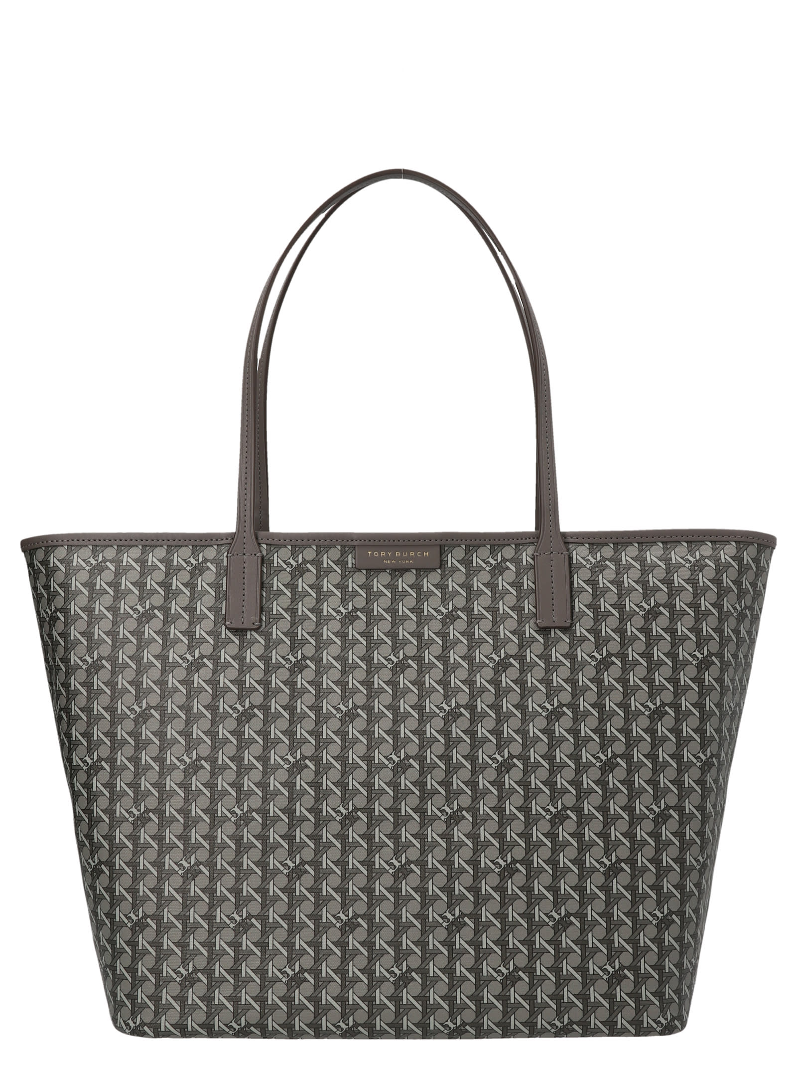 Tory Burch Basketweave Shopping Bag In Gray | ModeSens