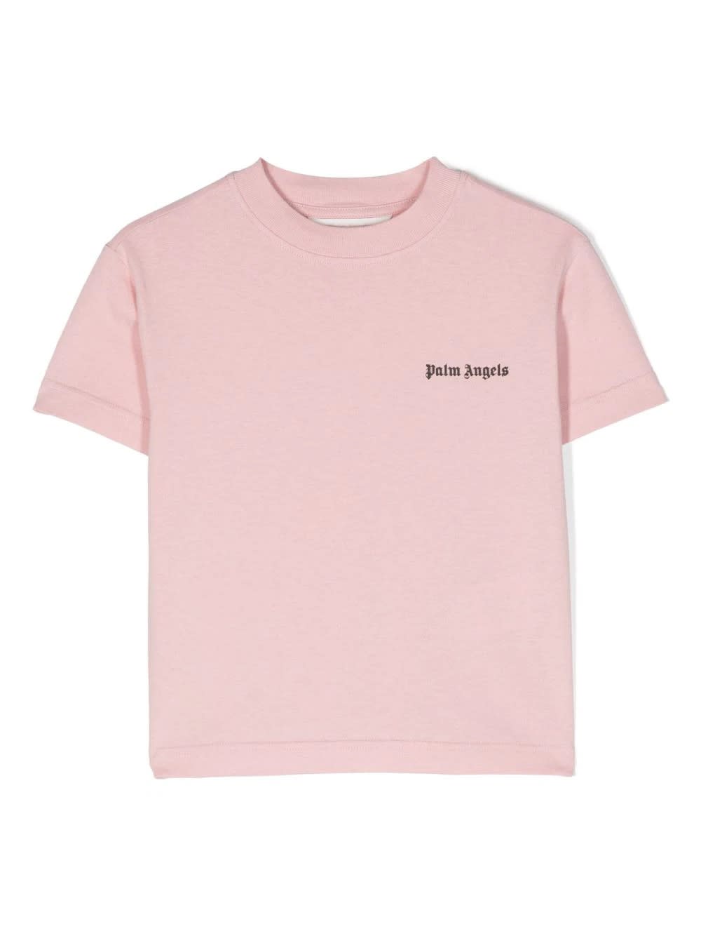 Palm Angels Kids' Pink T-shirt With Logo In White