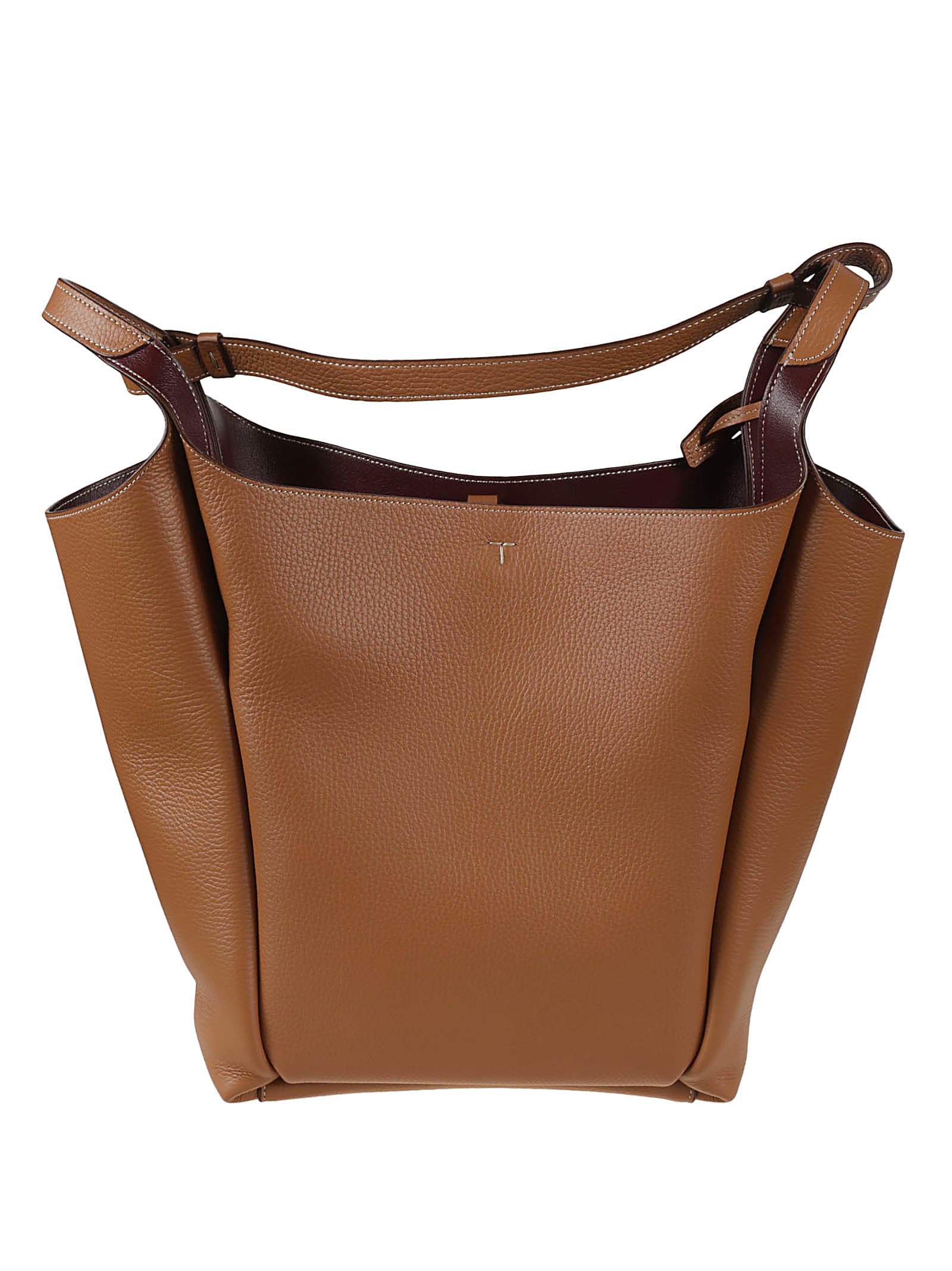 Shop Tod's Logo Open Tote In Leather