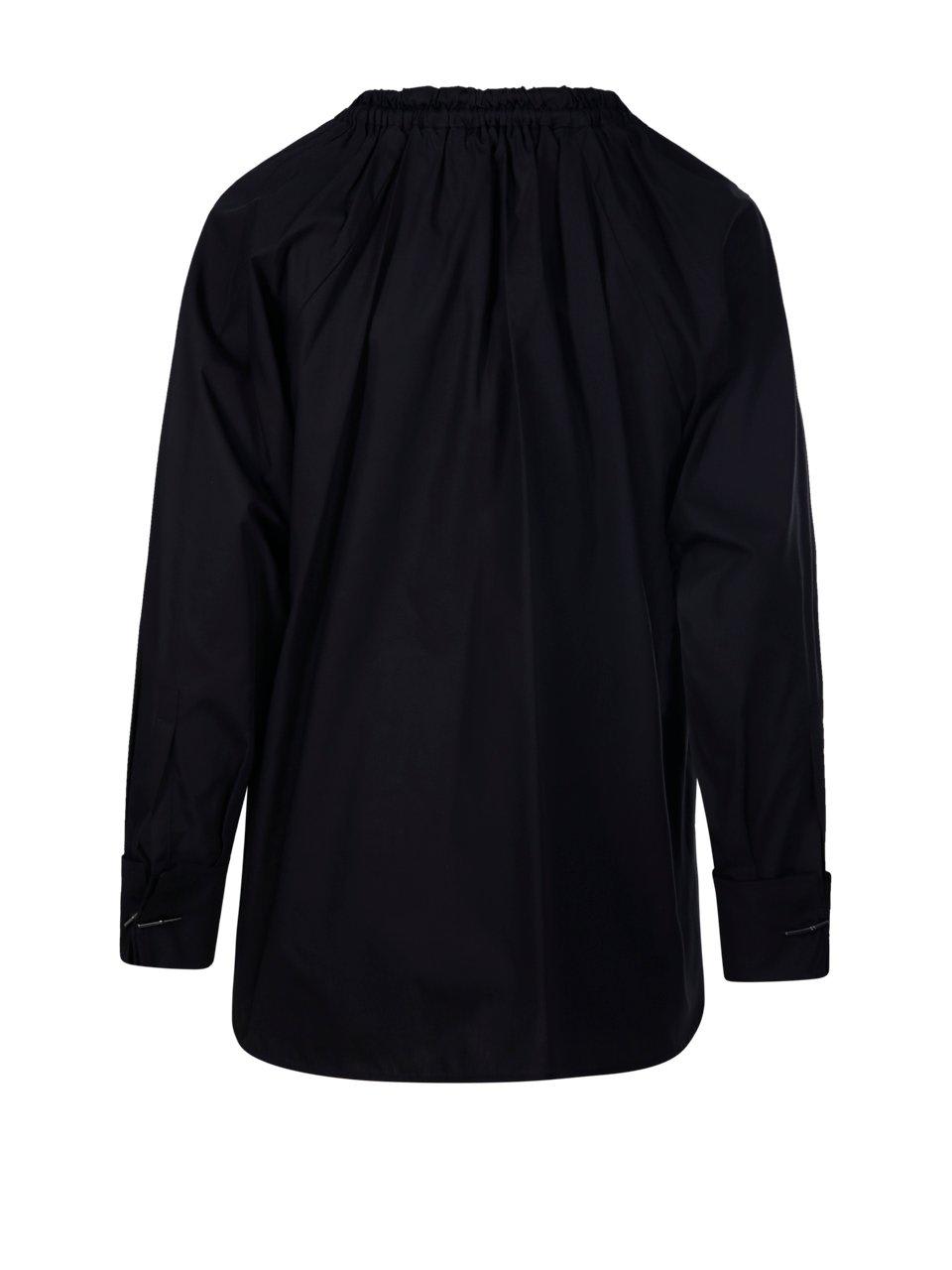 Shop Max Mara Drawstring V-neck Shirt In Black