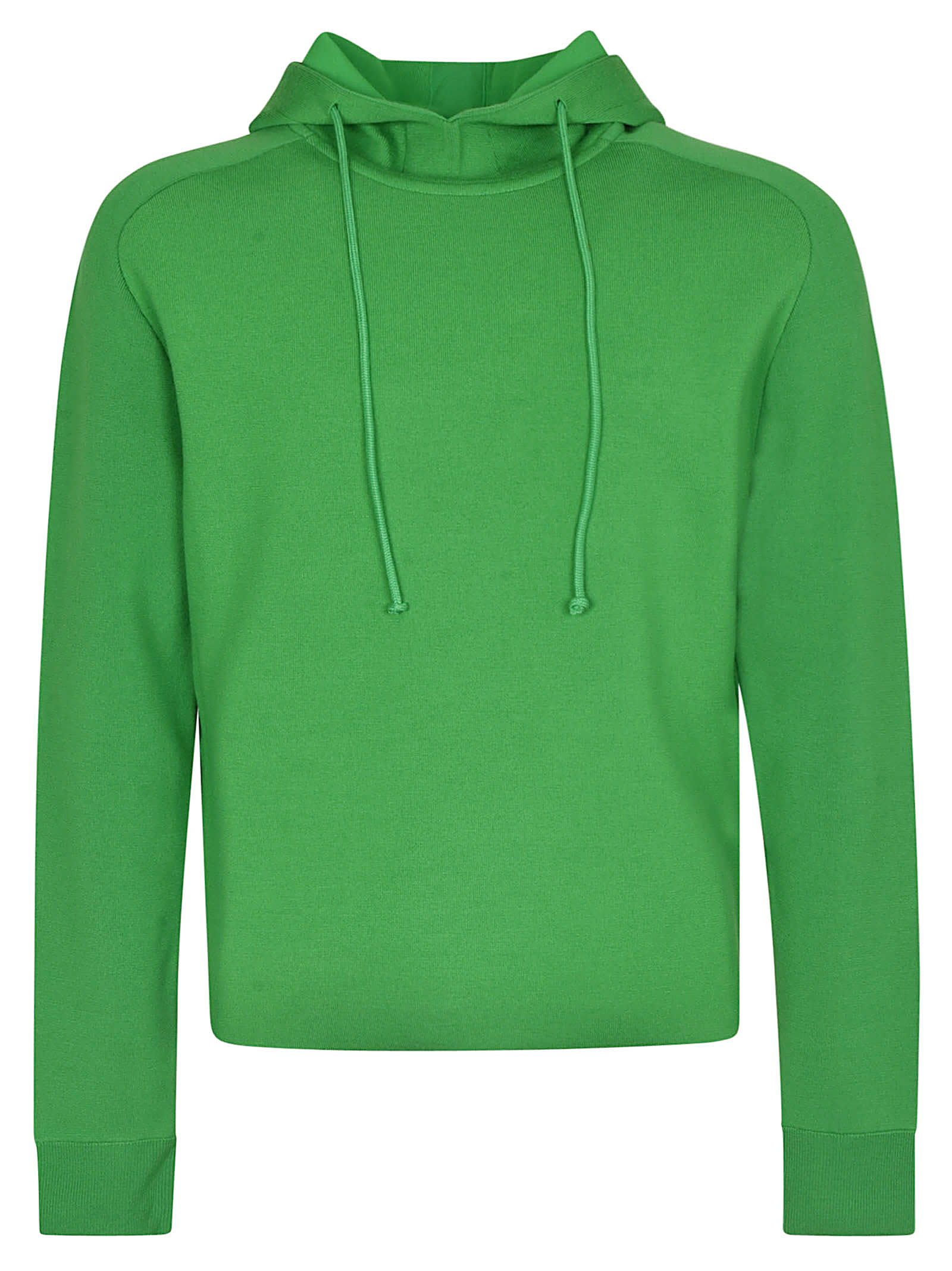 Shop Bottega Veneta Plain Hooded Rib Sweater In Green