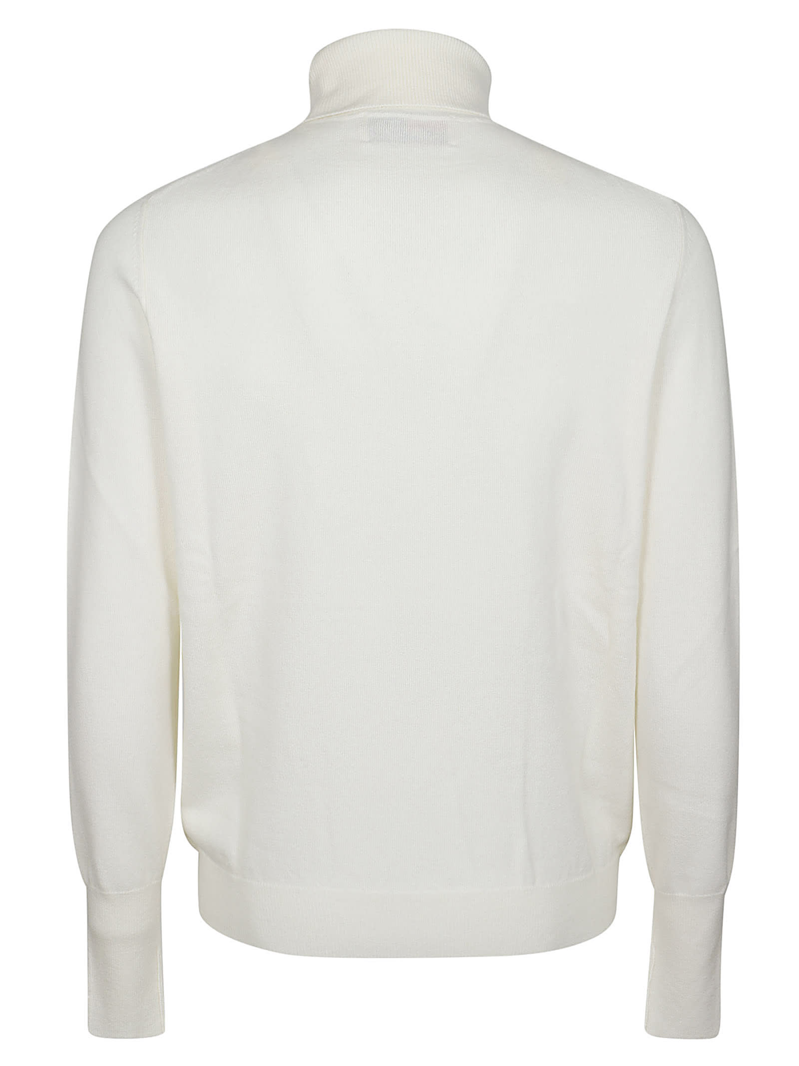 Ballantyne Plain Turtle Neck Sweater In White