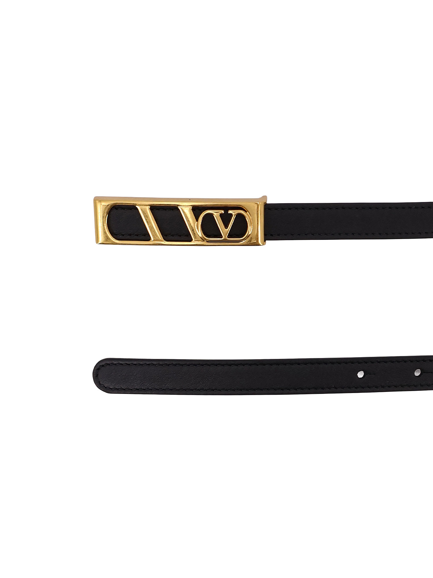 Valentino Garavani Vlogo Signature Belt In Shiny Calfskin 15 Mm Woman Black 100 In Black