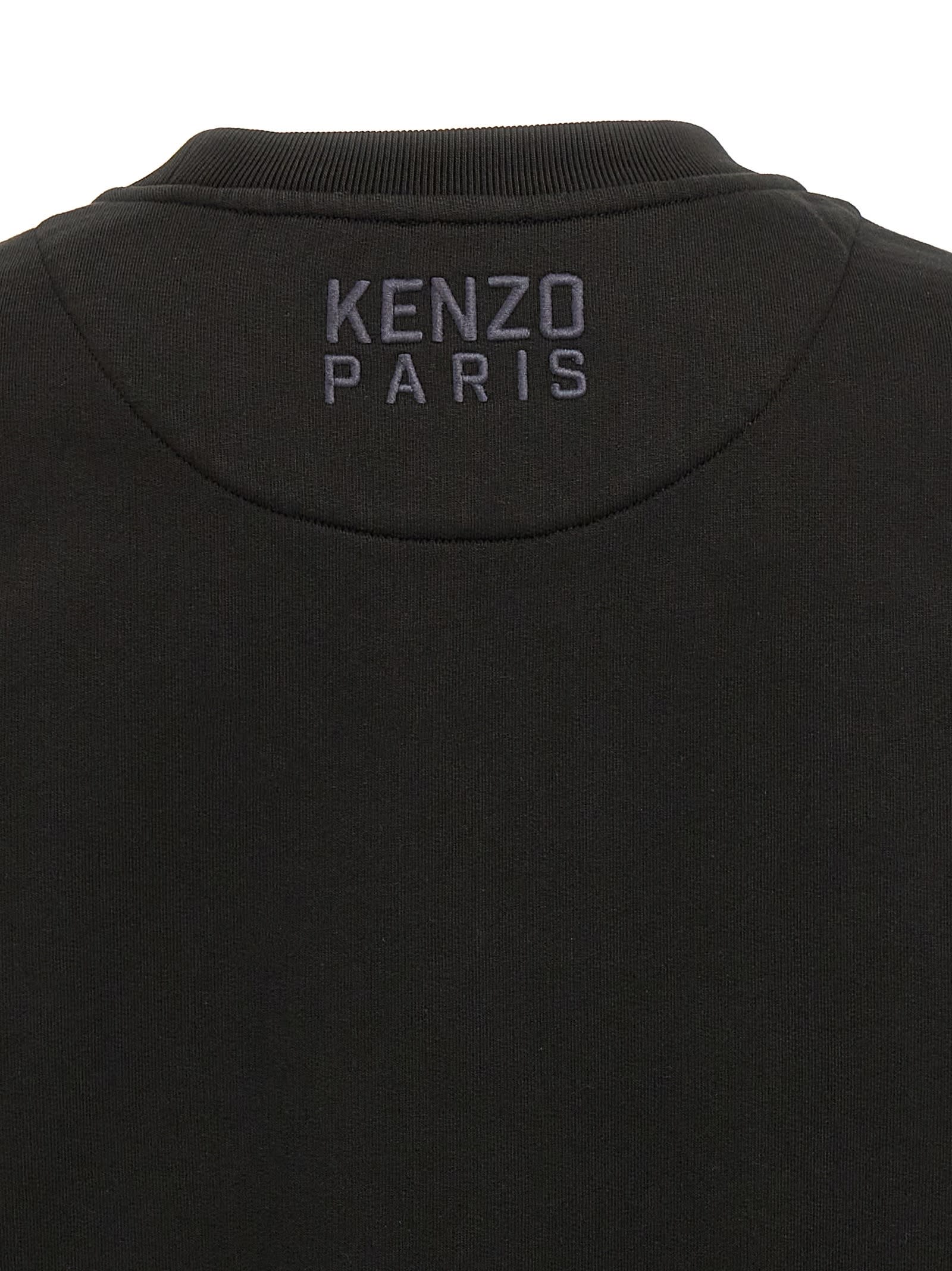 Kenzo "happy Tiger" Sweatshirt In Black