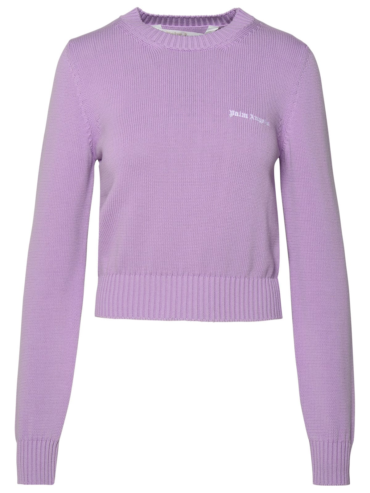 Shop Palm Angels Lilac Cotton Sweater