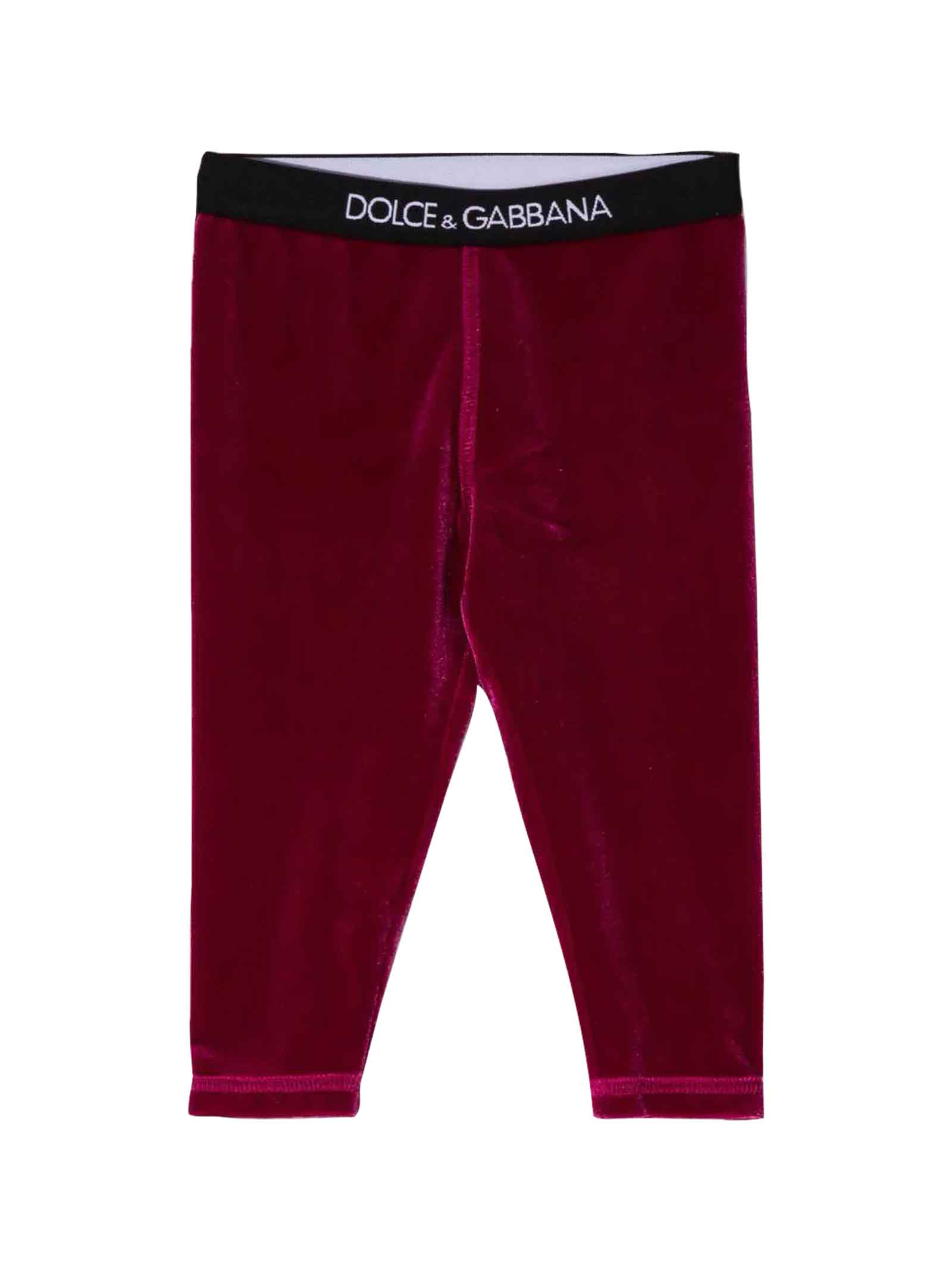 Dolce & Gabbana Cyclamen Leggings Baby Girl.