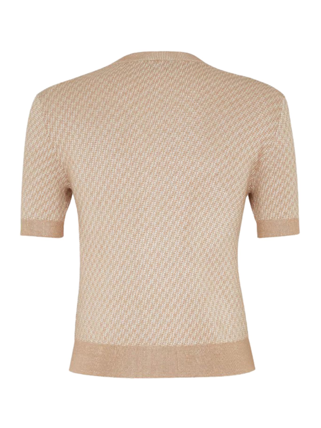 Fendi Short-sleeved Sweater In Nude & Neutrals