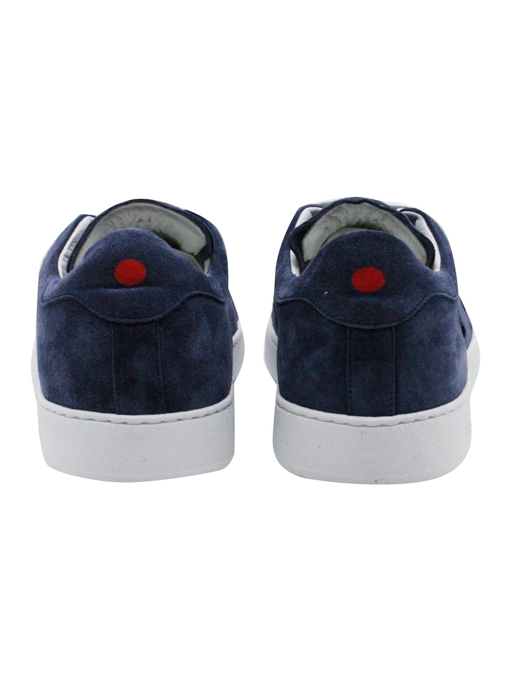Shop Kiton Lightweight Sneaker In Soft Suede With Contrasting Color Finishes And Stitching. Tongue With Logo Pr In Blu