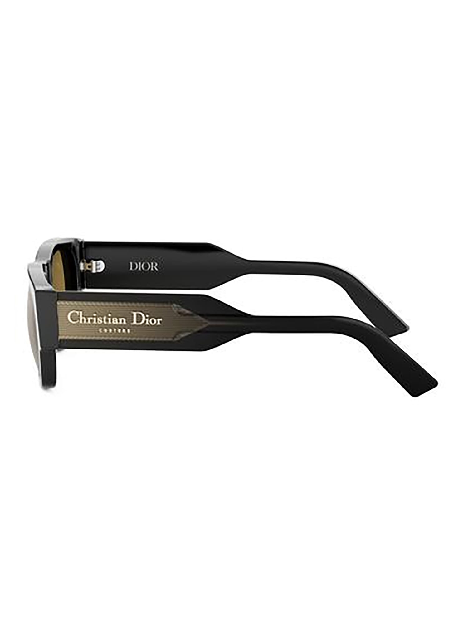 Dior Men's Christian  Label Rectangle Acetate Sunglasses In Black