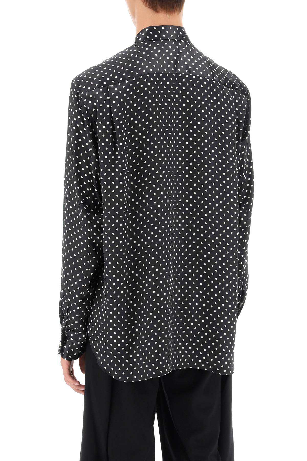 Shop Comme Des Garçons Homme Deux Satin Shirt With Eco-fur Inserts In Black Wht Blk (white)