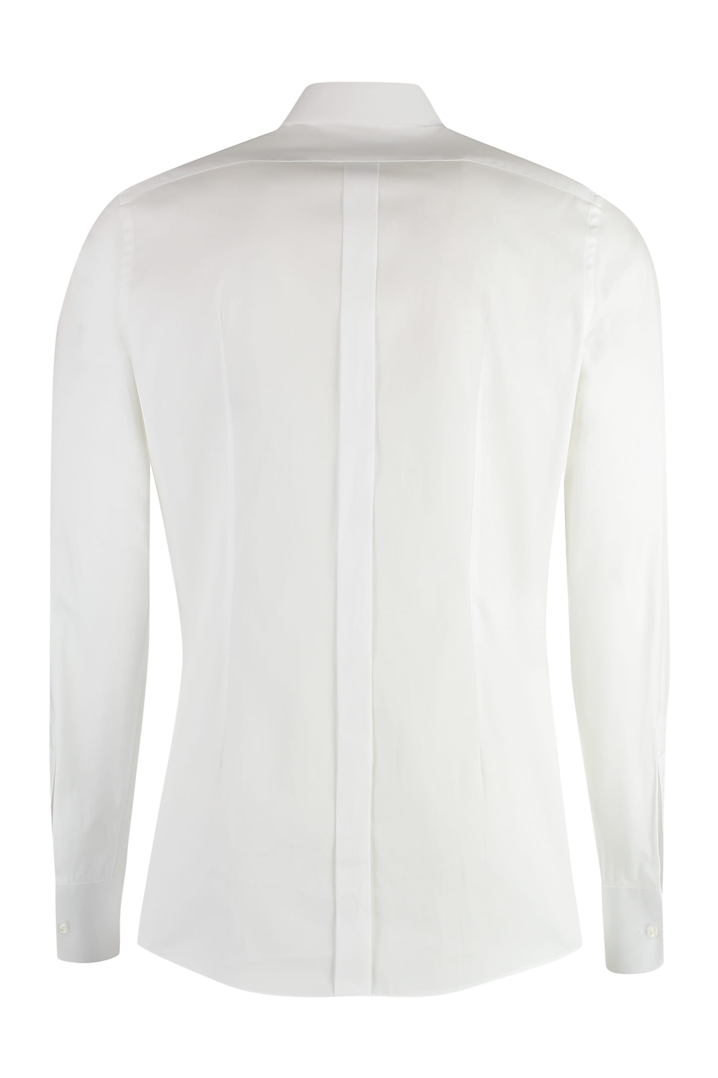 Shop Dolce & Gabbana Poplin Tuxedo Shirt In Bianco