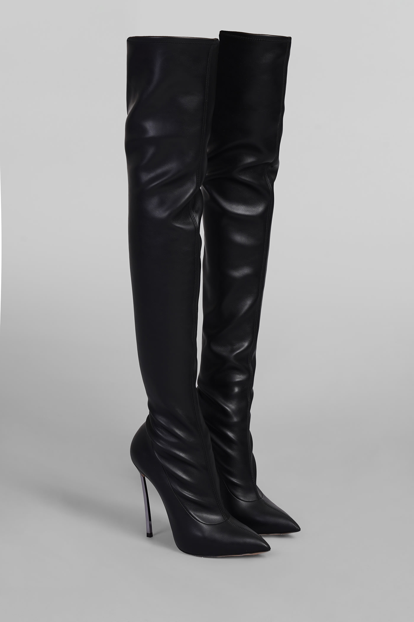 Casadei Suede Blade Over-the-knee Boots 100 In Black