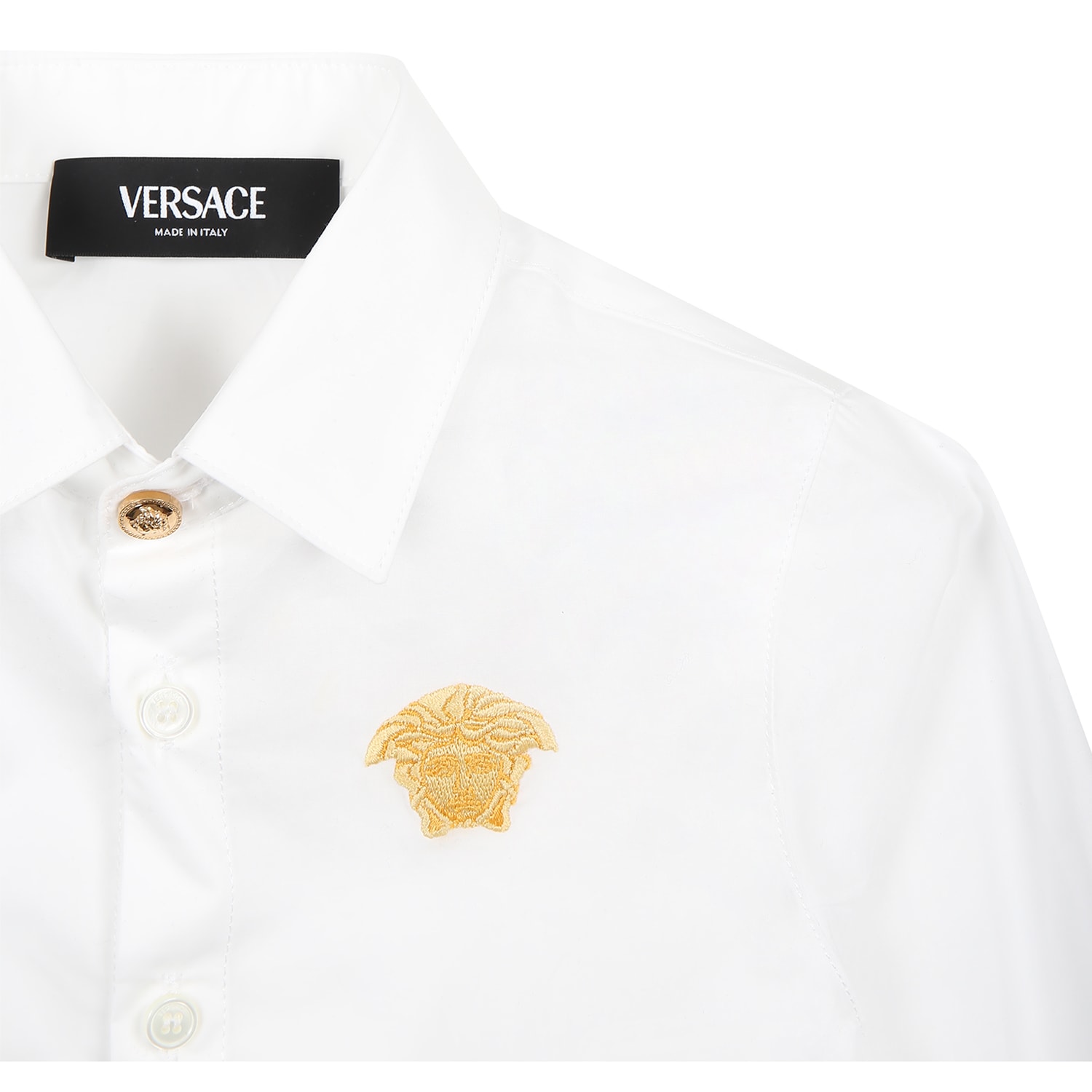 Shop Versace White Shirt For Baby Boy With Iconic Medusa