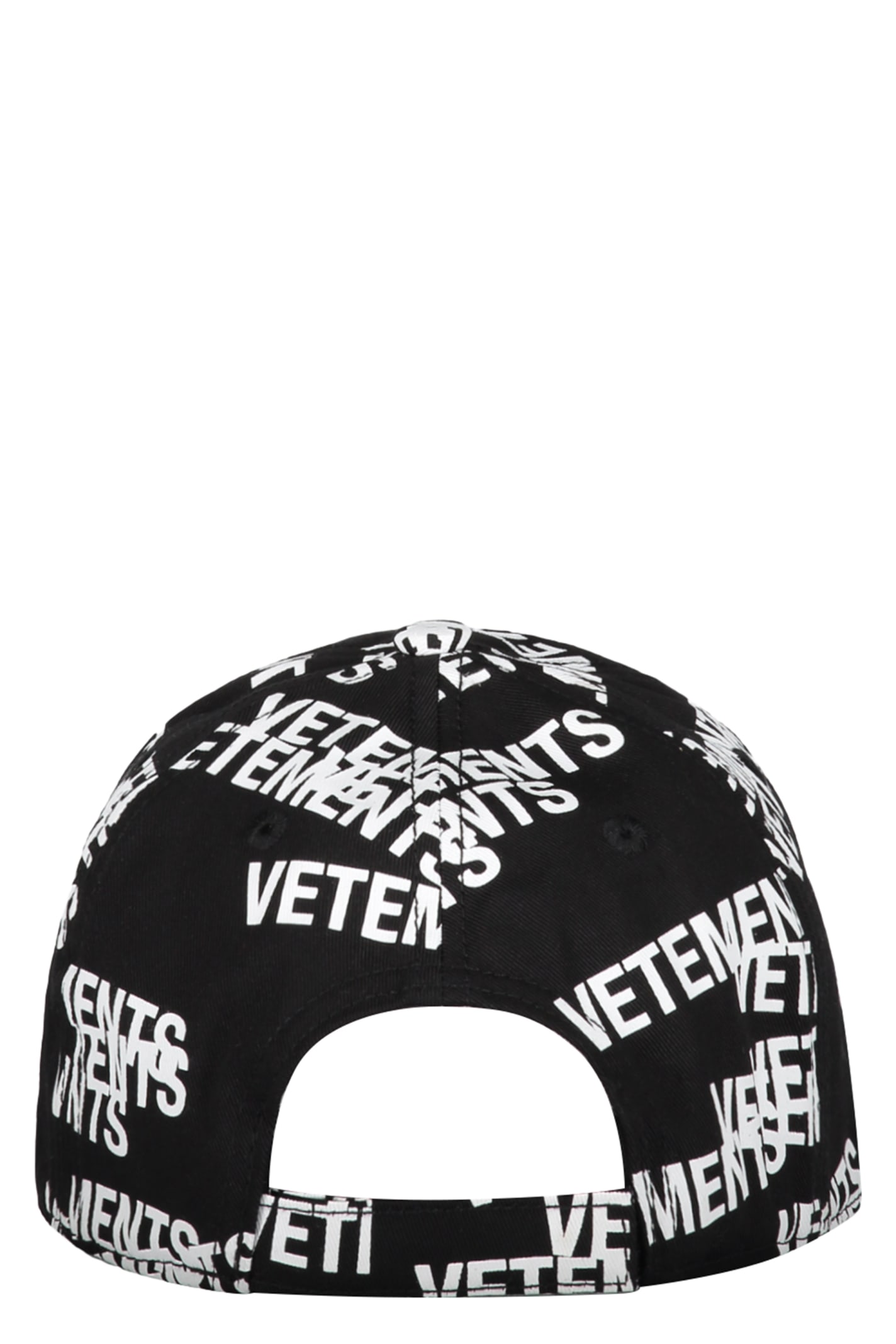 Shop Vetements All Over Logo Baseball Cap In Black