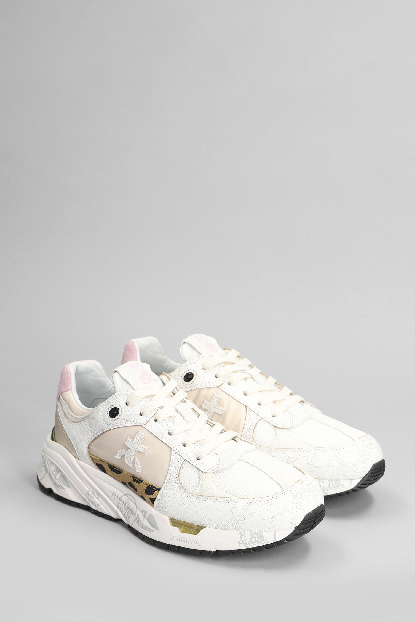 Shop Premiata Mase Sneakers In White Suede And Leather