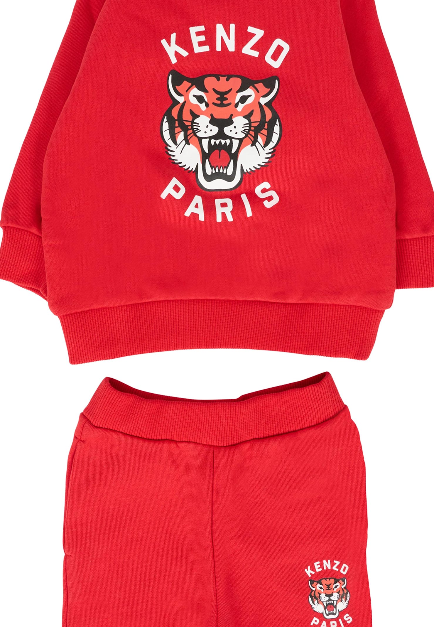 Kenzo Red Suit For Baby Boy With Lucky Tiger In Red