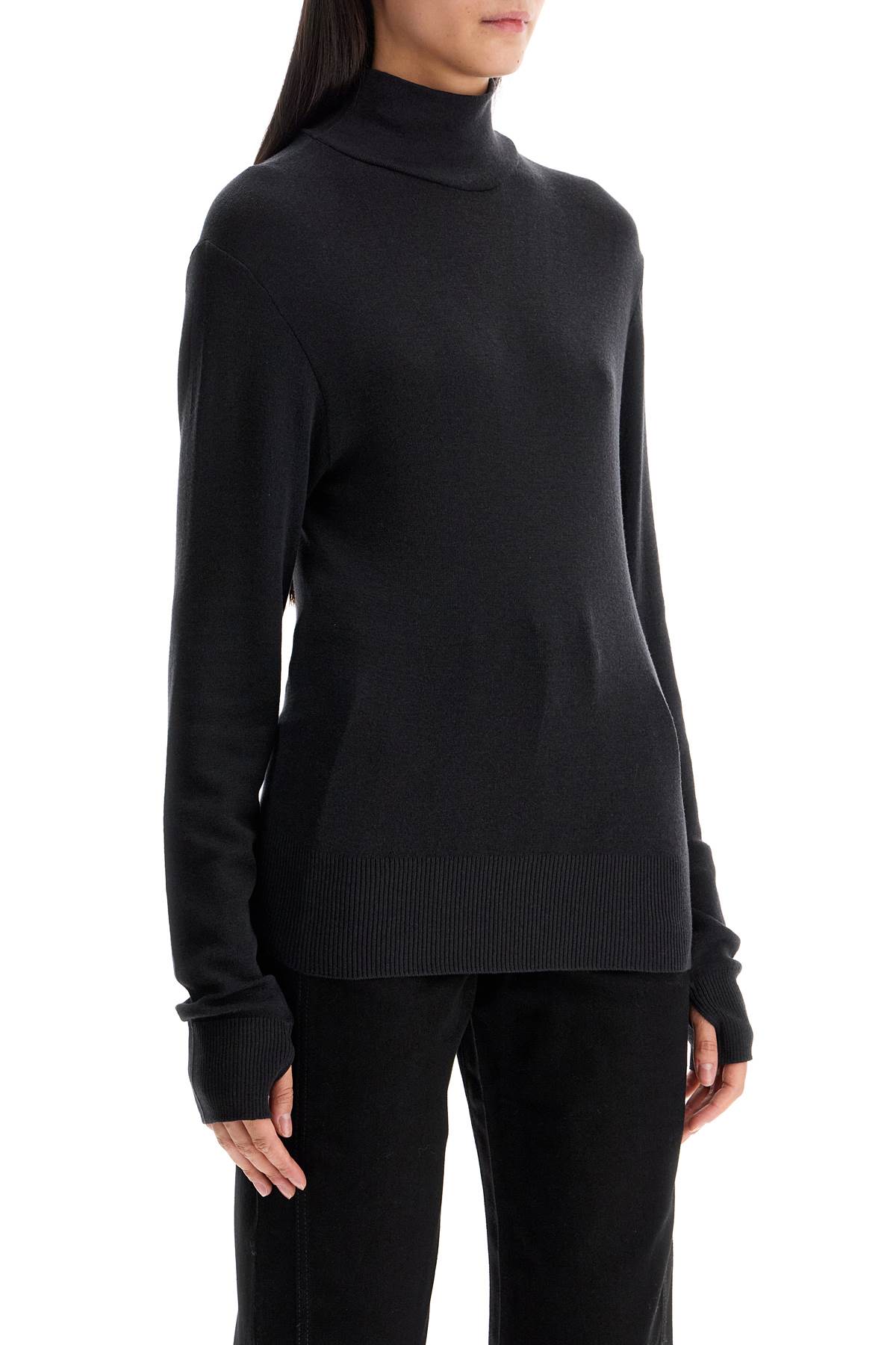 Shop Lemaire Seamless High-neck Pullover Without In Granite Black (grey)