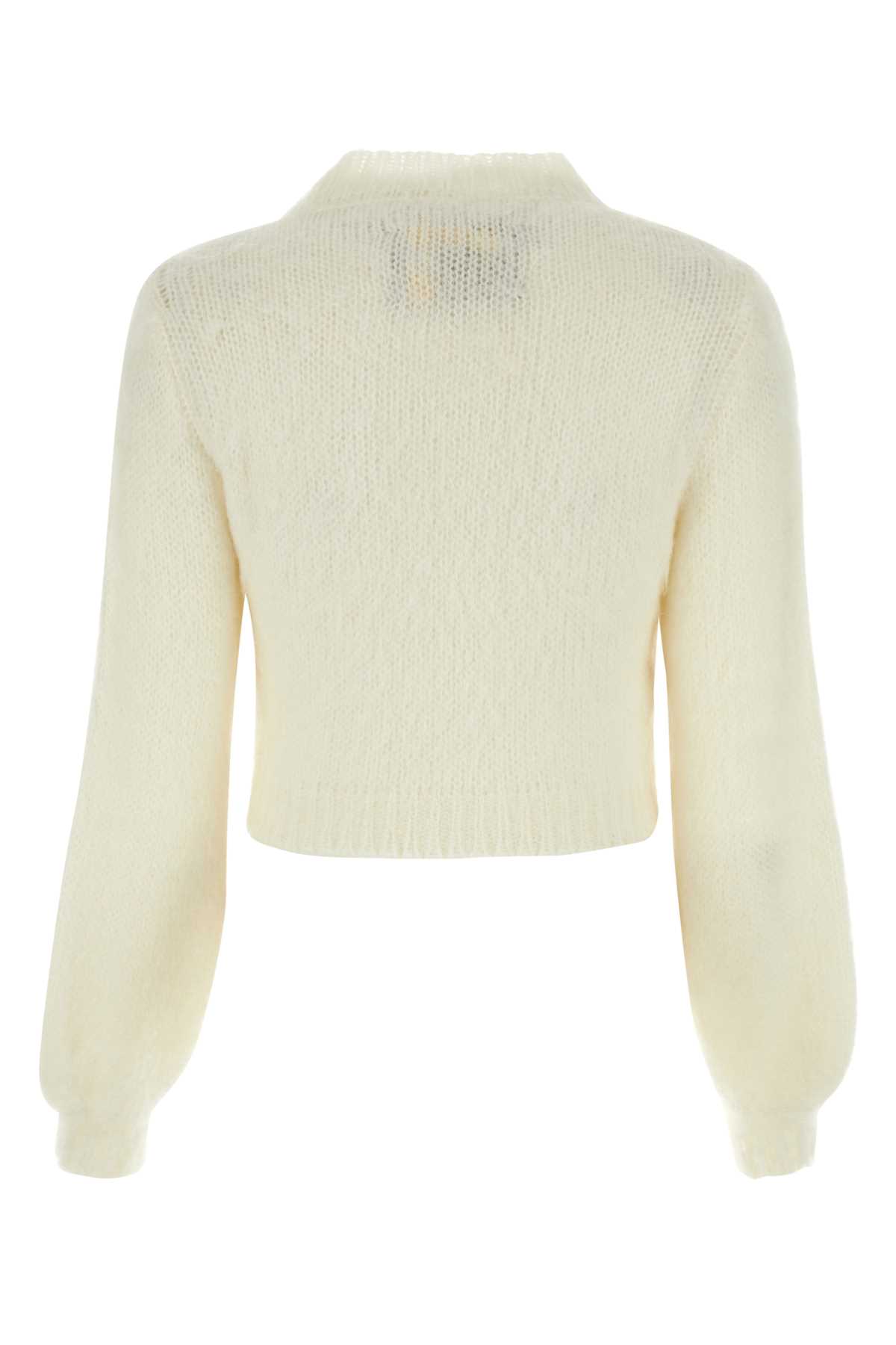 Marni Ivory Acetate Blend Sweater In 00w01