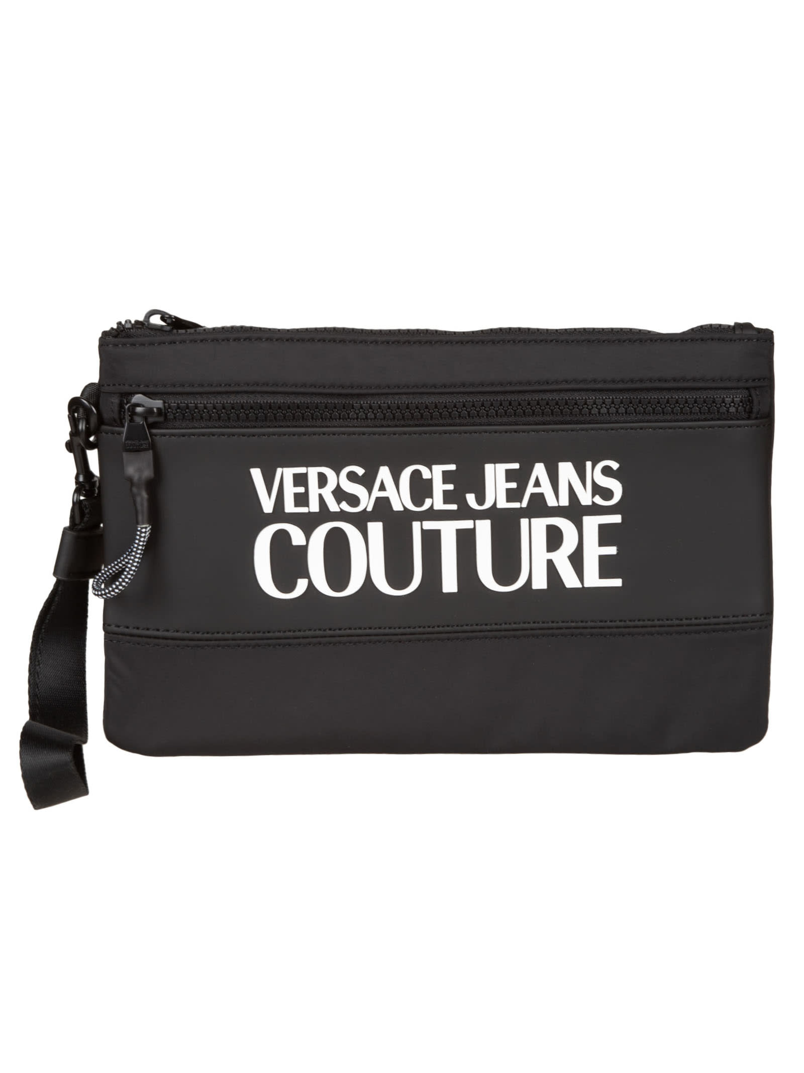 Versace Jeans Couture Logo Print Front Pocket Clutch