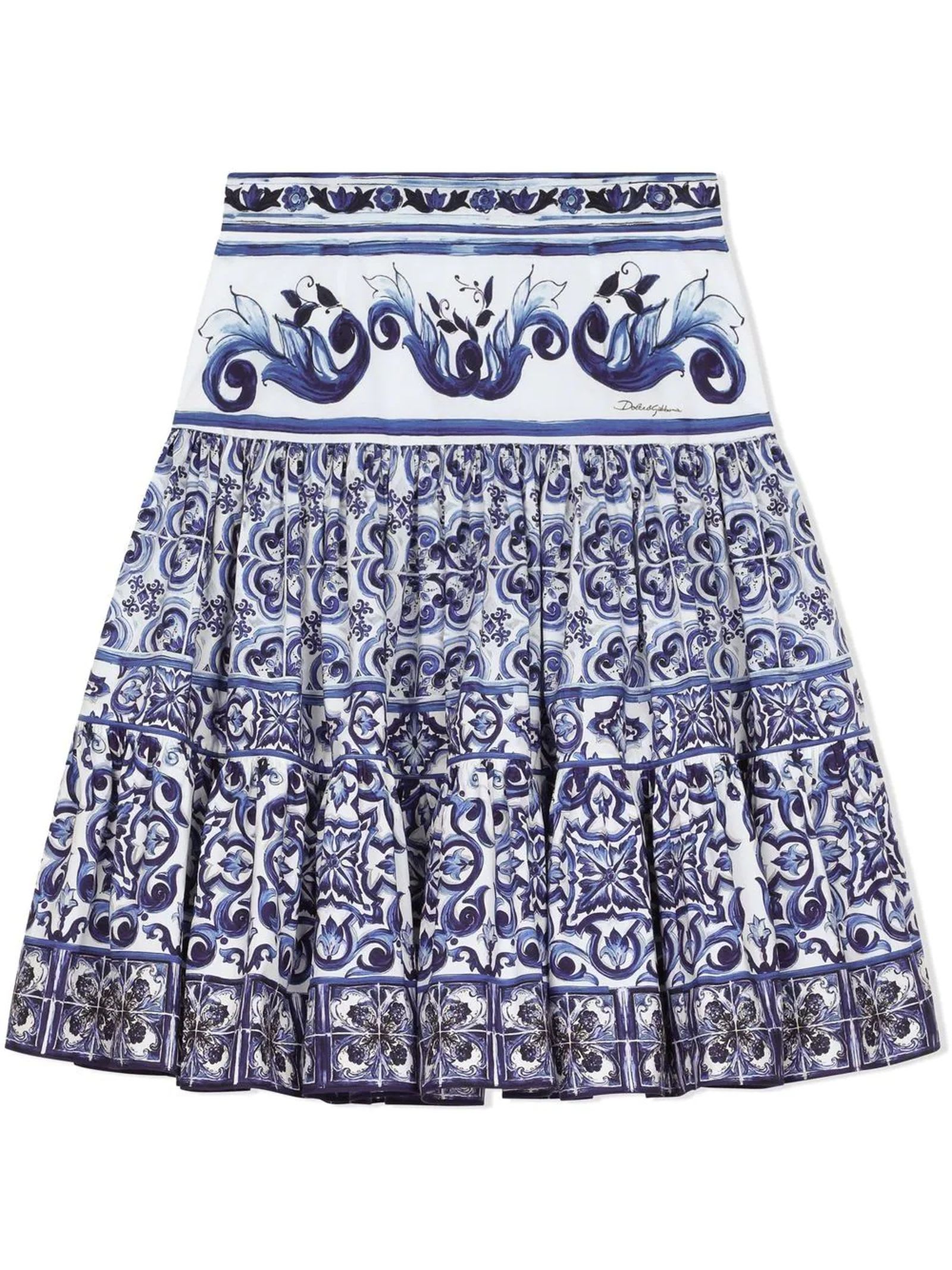 Dolce & Gabbana Blue Cotton Skirt