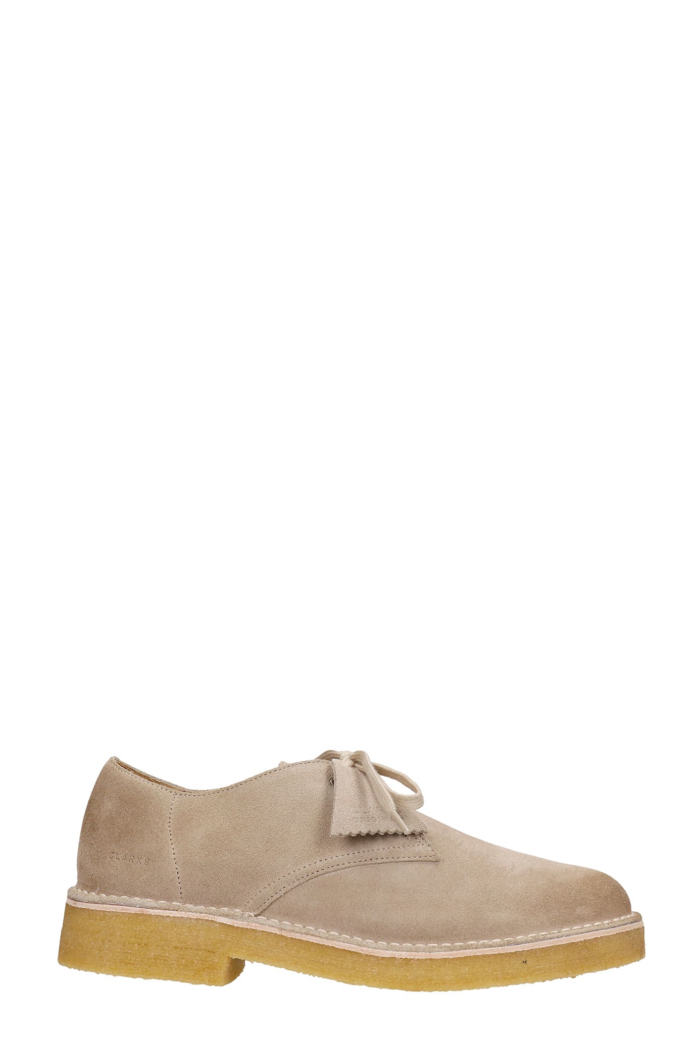 Clarks Desert Khan 221 Lace Up Shoes In Beige Suede