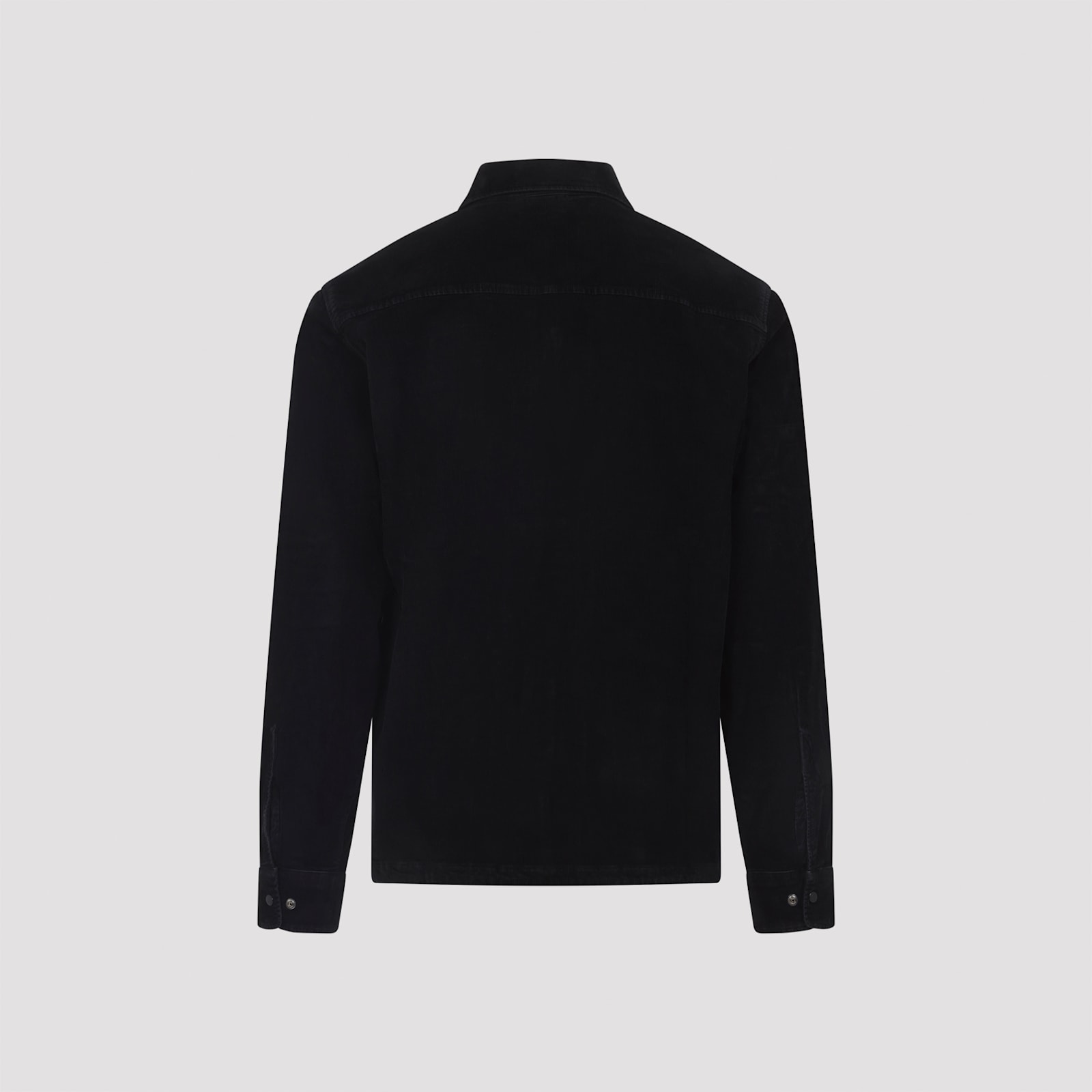 C.p. Company Signature Lens Corduroy Overshirt In Black