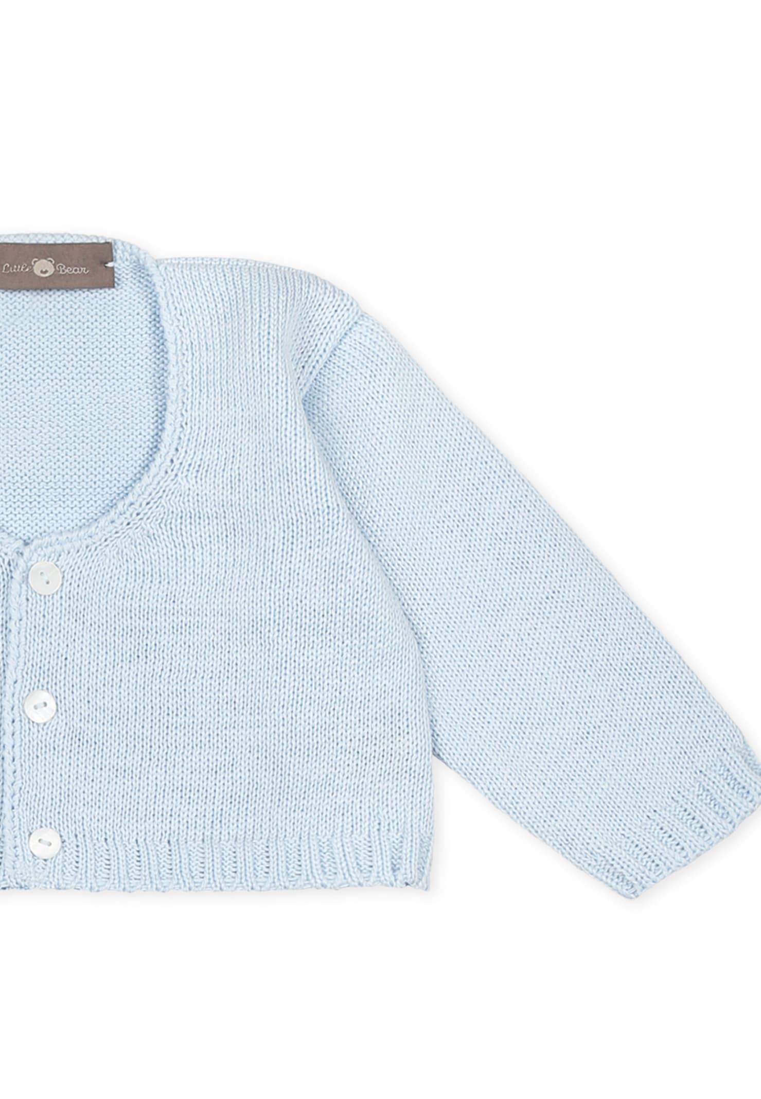 Little Bear Light Blue Cardigan For Baby Boy In Light Blue