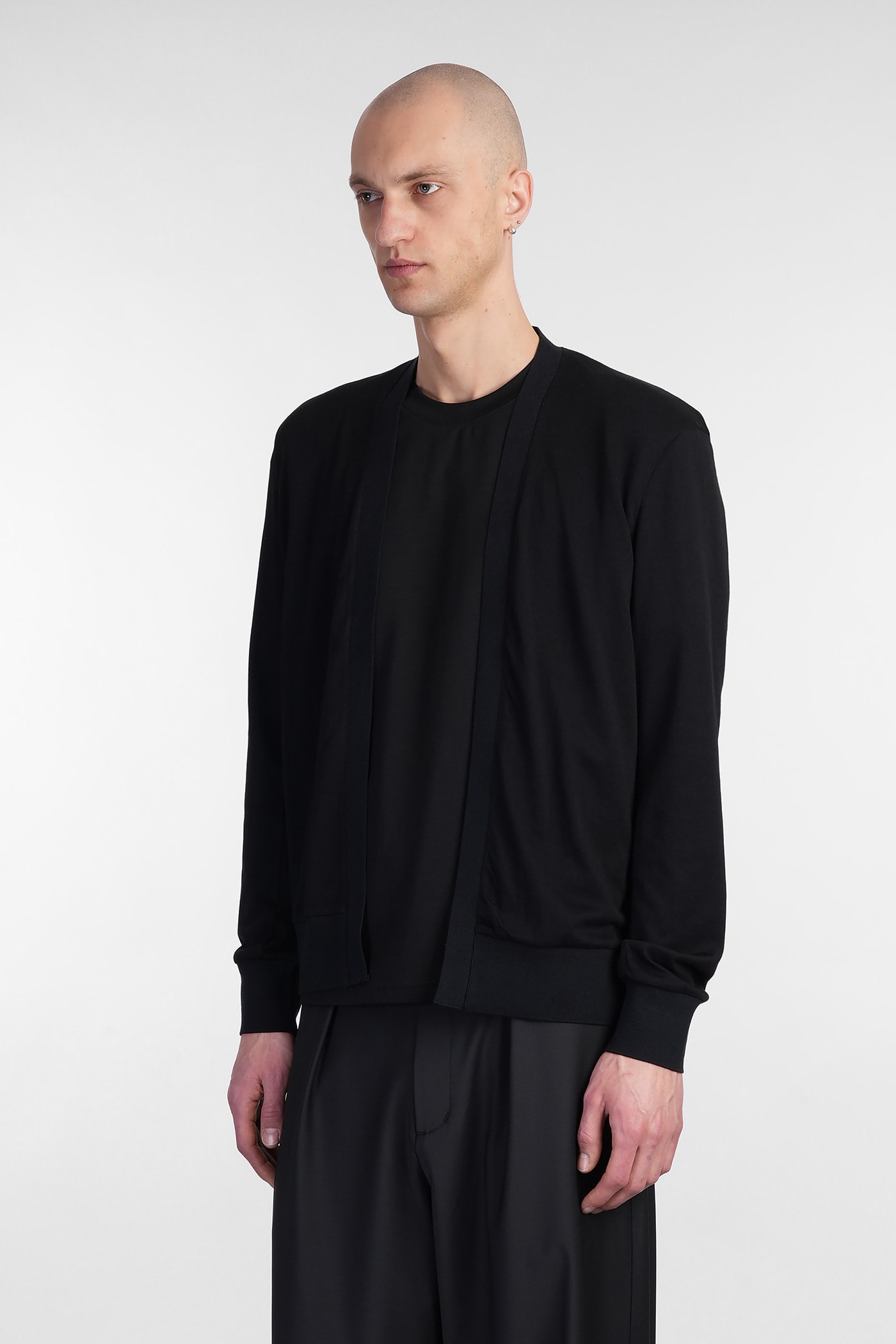 Attachment Cardigan In Black Cotton In Black