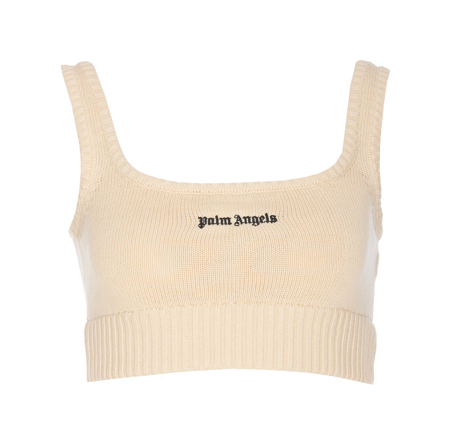 Shop Palm Angels Classic Logo Knit Top In White