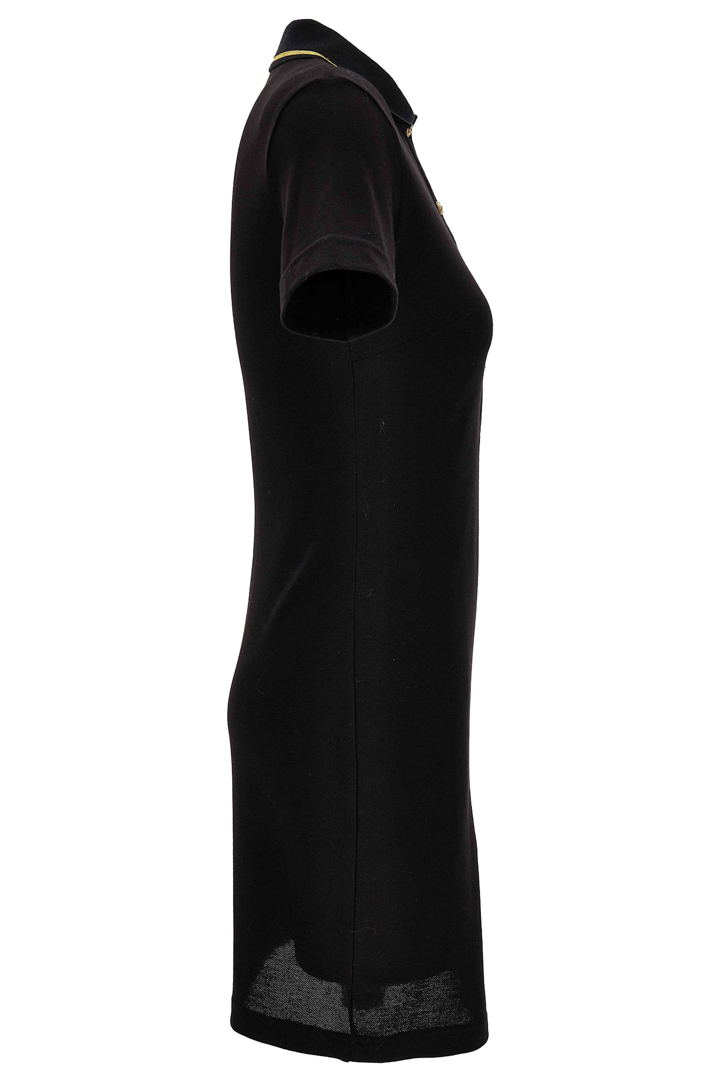 Versace Jeans Couture Embroidered-logo Polo Mini Dress In Black