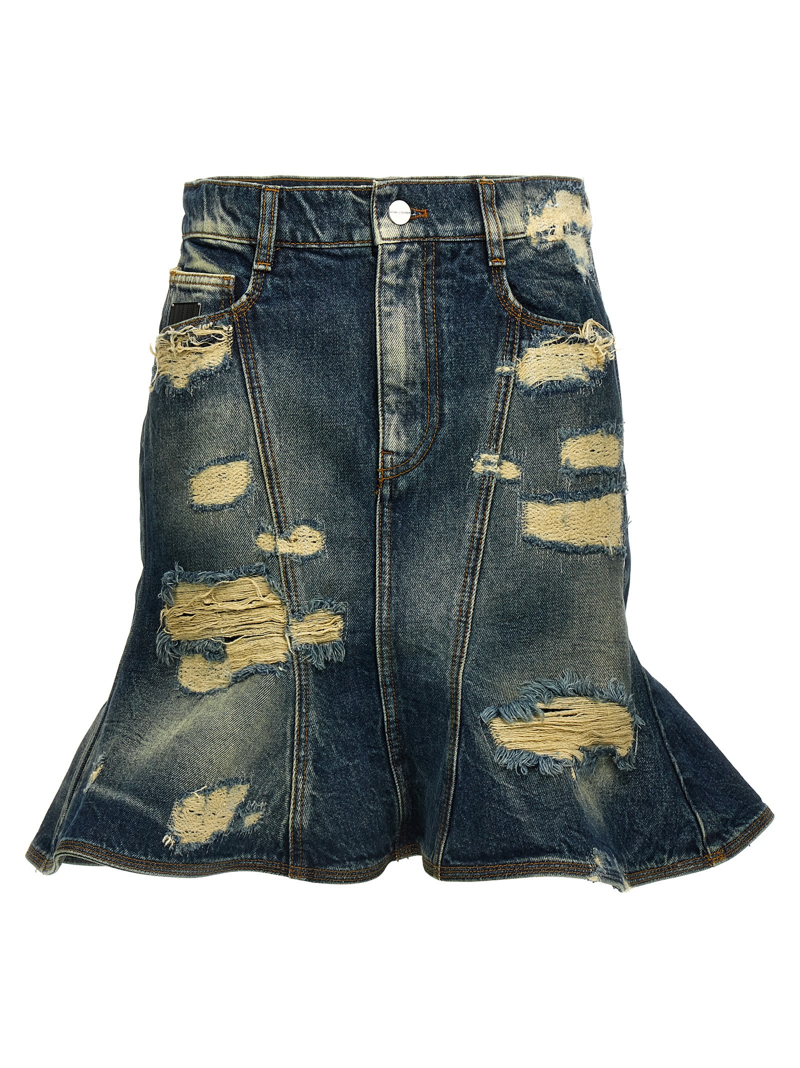 the Rip And Repair Straight Jean Skirt