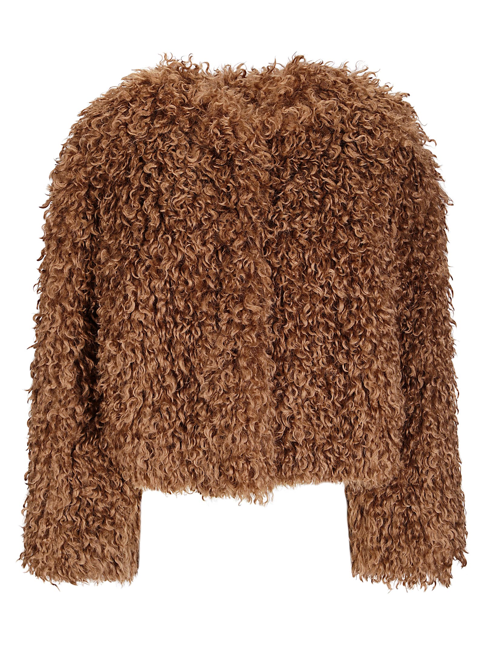 Tagliatore Short Fur Coat In Synthetic Fabric In Brown