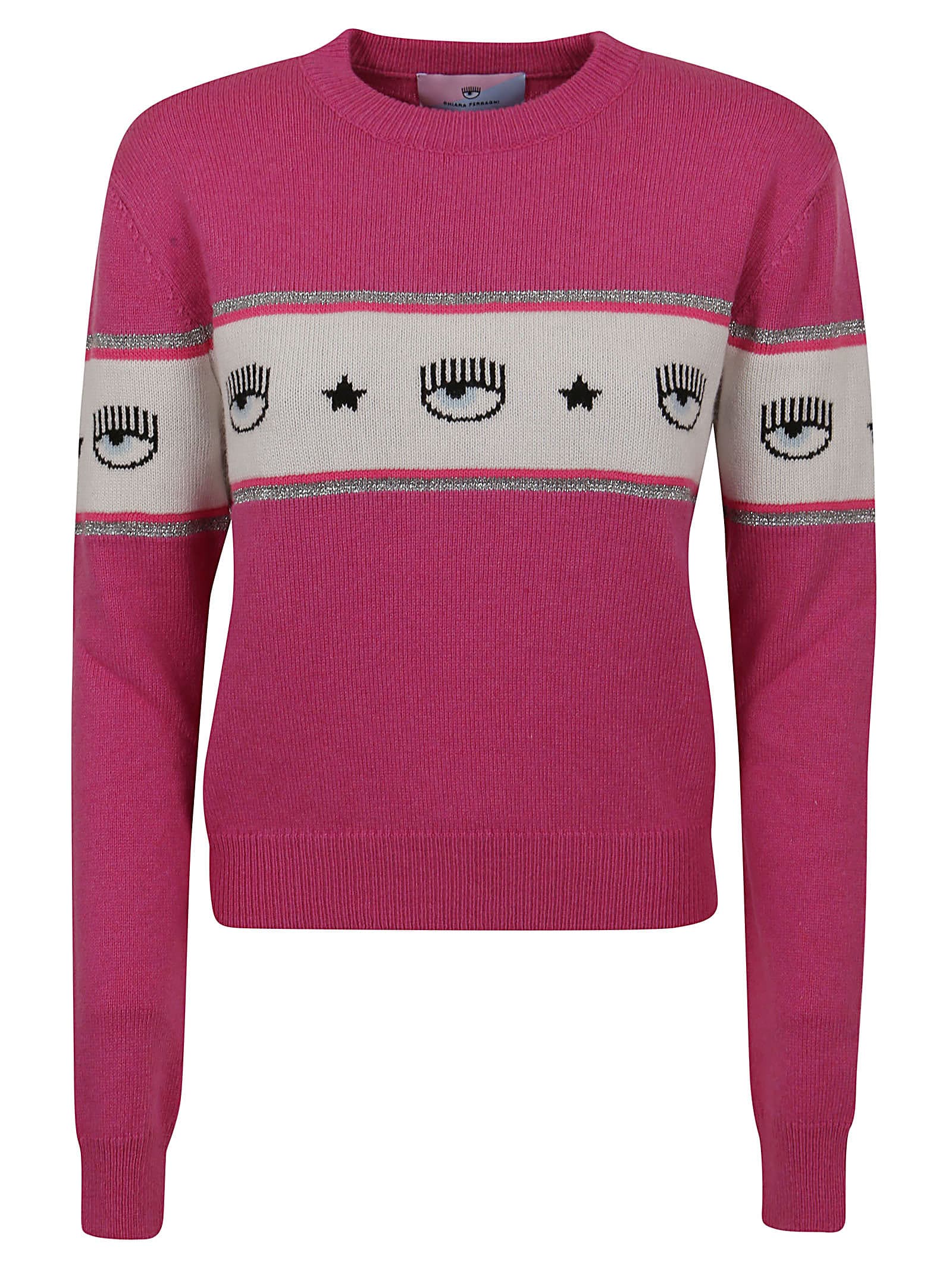 Chiara Ferragni Maxilogomania Sweater In Sachet Pink