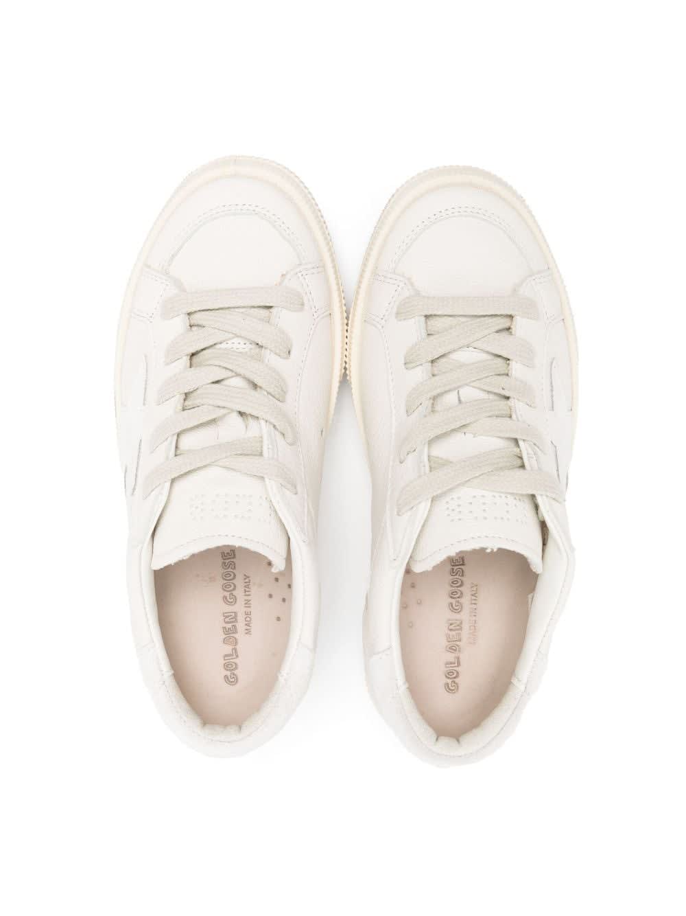 Shop Golden Goose May Nappa Upper Suede Star And Heel In Optic White