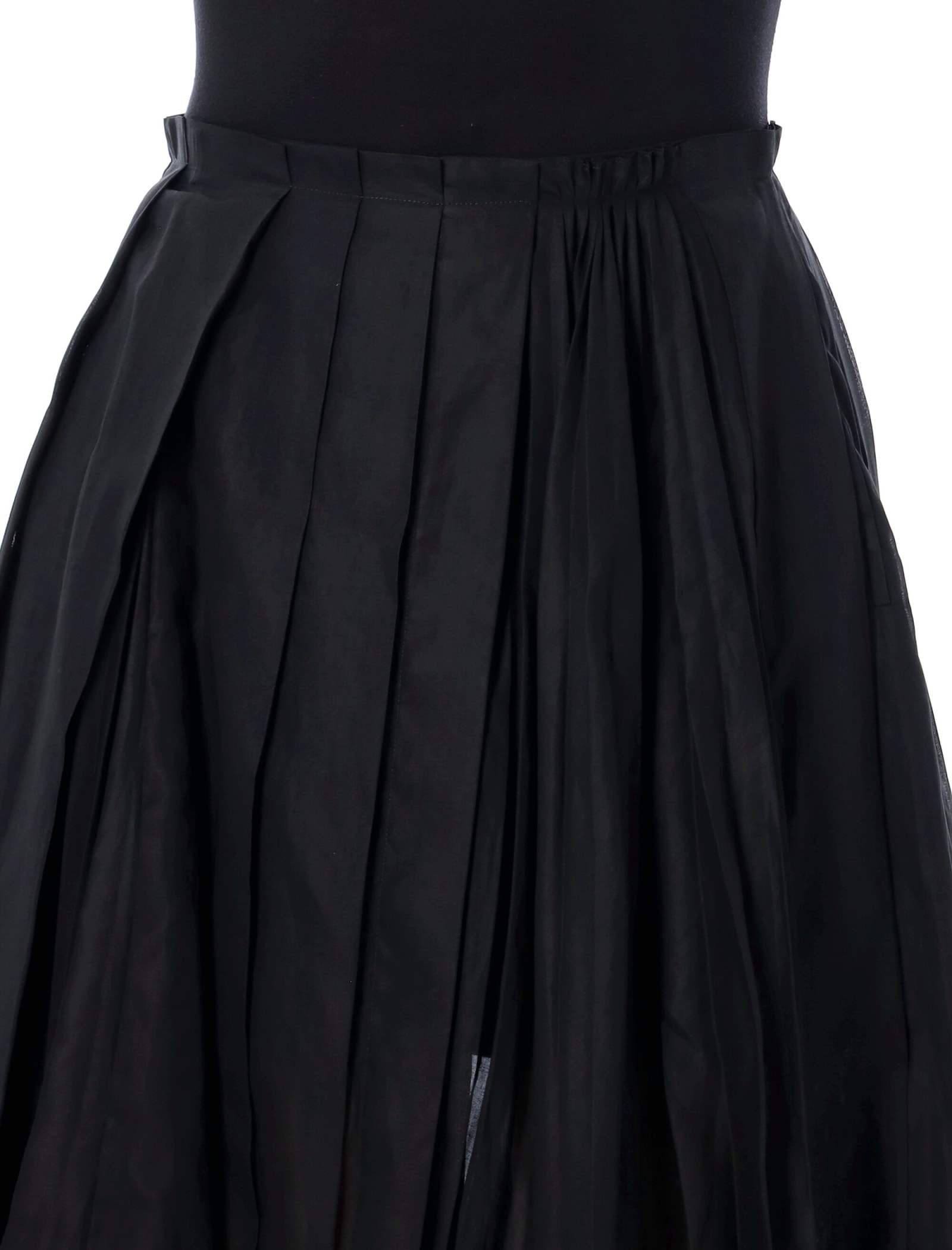 Shop Jil Sander Organdy Midi Skirt In Black