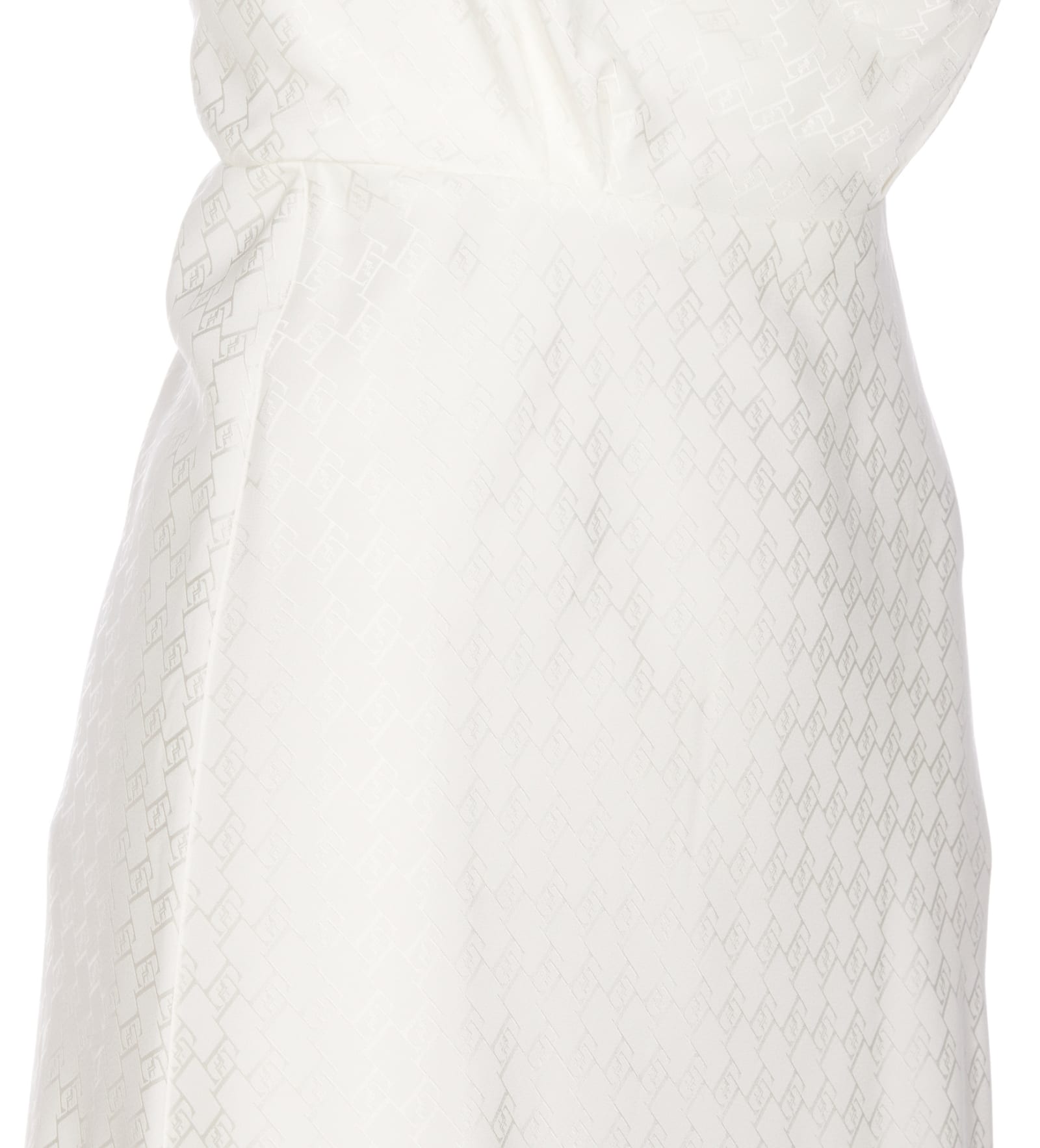 Shop Elisabetta Franchi Logo Midi Dress In White