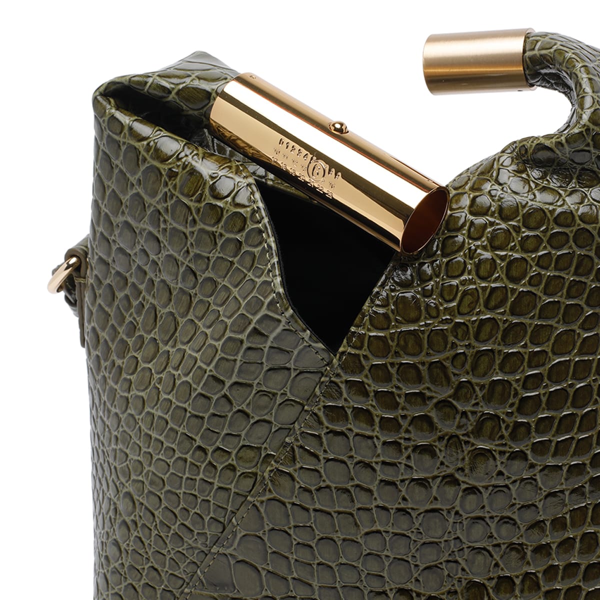 Mm6 Maison Margiela Japanese Leather Shoulder Bag In Green