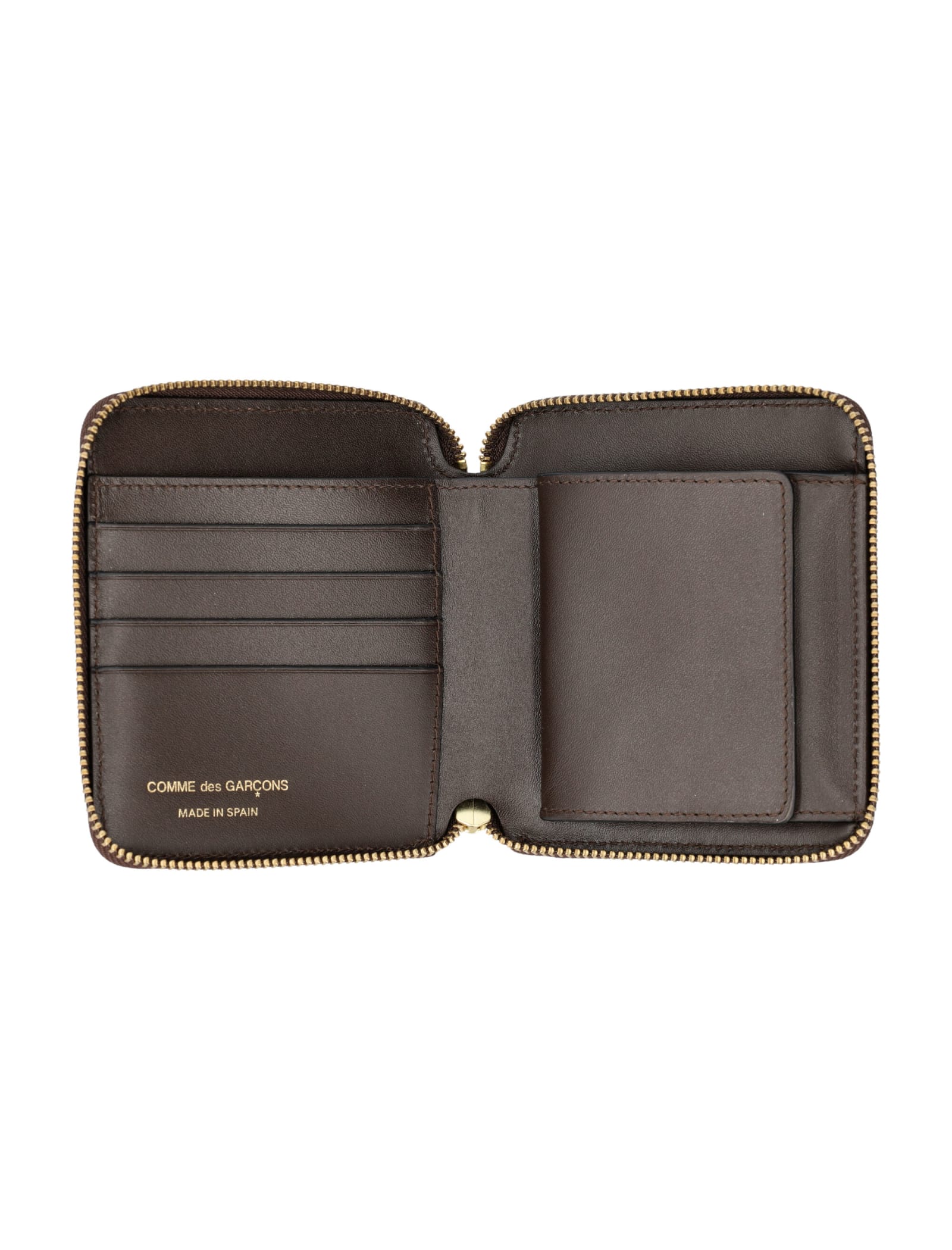 Shop Comme Des Garçons Vertical Zip Around Wallet In Brown