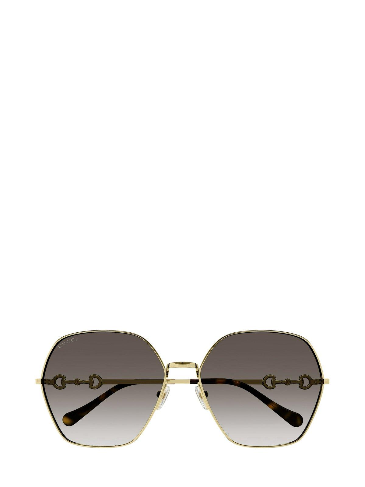 Gucci Round Frame Sunglasses Sunglasses In Gold