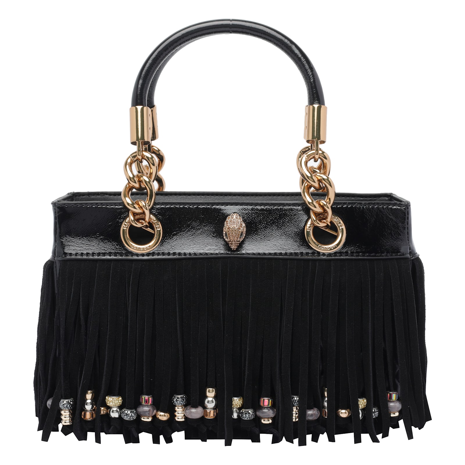 Kurt Geiger Fringe-embellished Chain-handle Tote Bag In Black