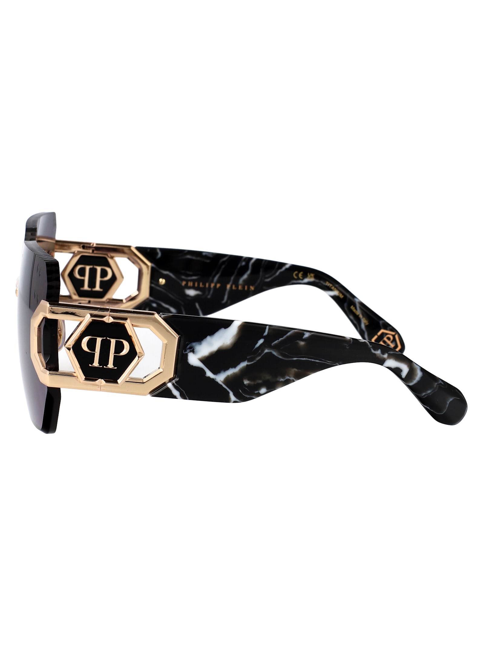 Philipp Plein Plein Hera Sunglasses In Rose Gold Blue