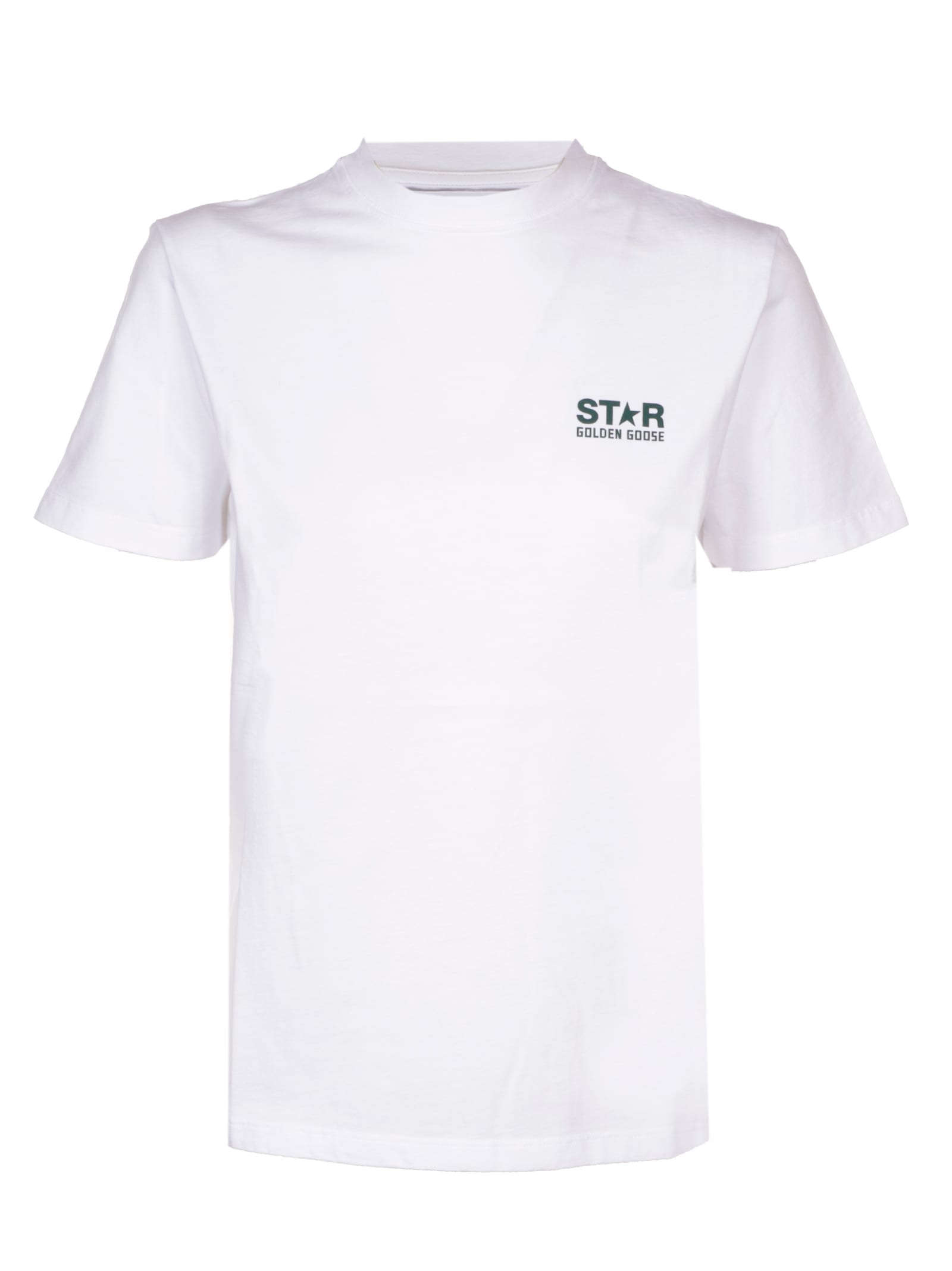 Golden Goose Crewneck Star Logo T-shirt In 11257